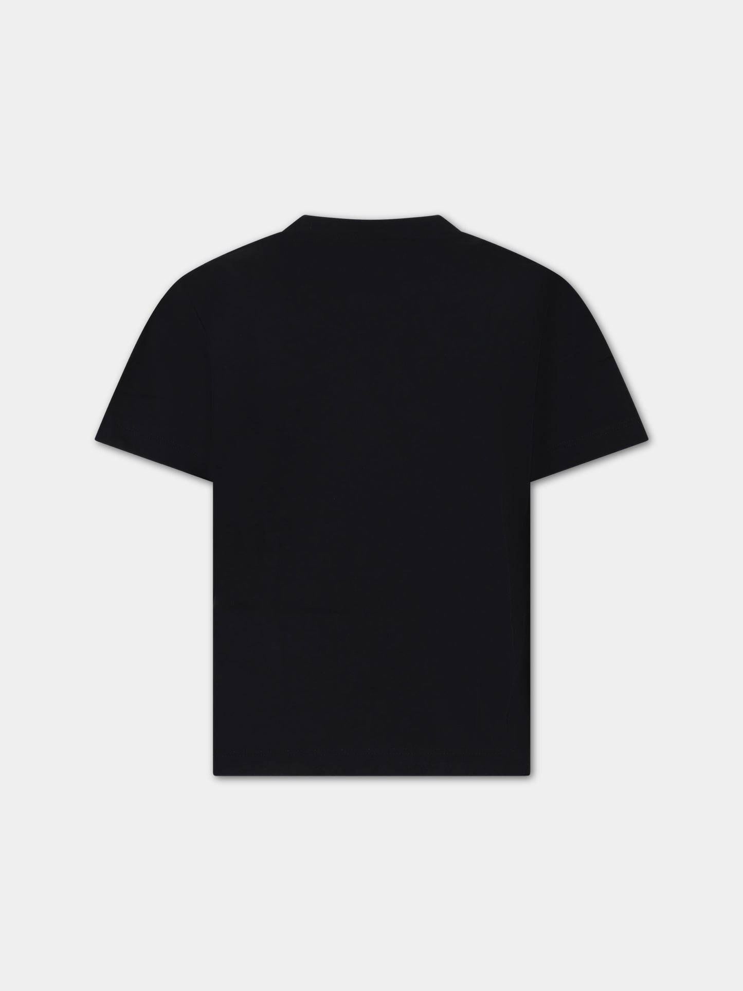 T-shirt nera per bambino con logo,Barrow,S4BKJUTH006 110