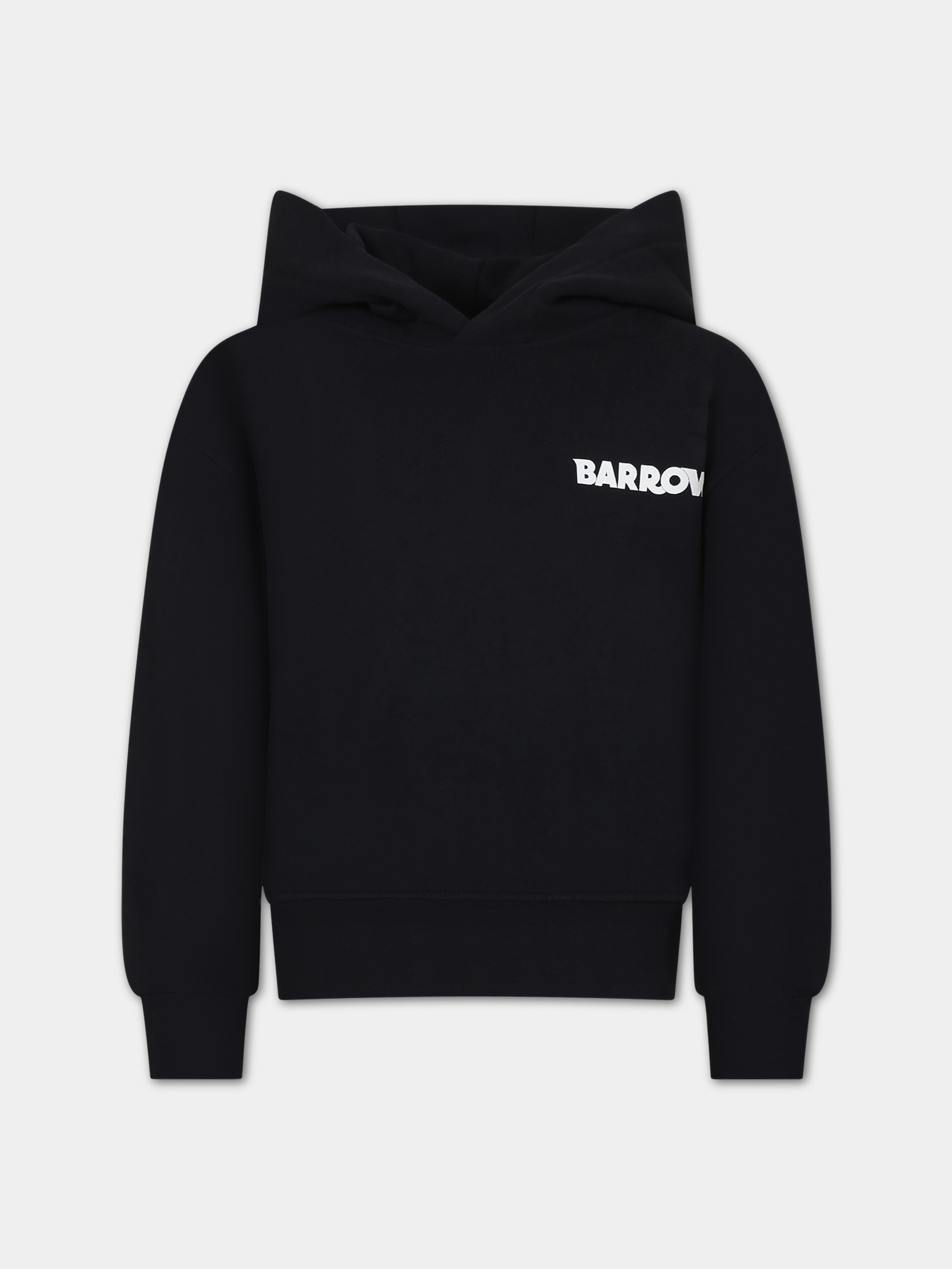 Felpa nera per bambini con logo e iconico smile,Barrow,S4BKJUHS095 110