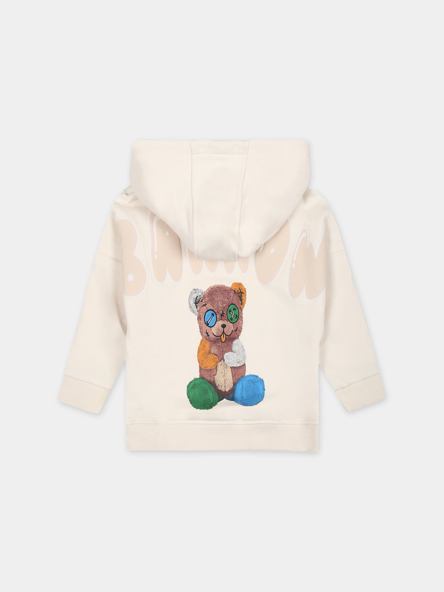 Felpa avorio per neonati con logo e Bear,Barrow,S4BKUNHS130 013