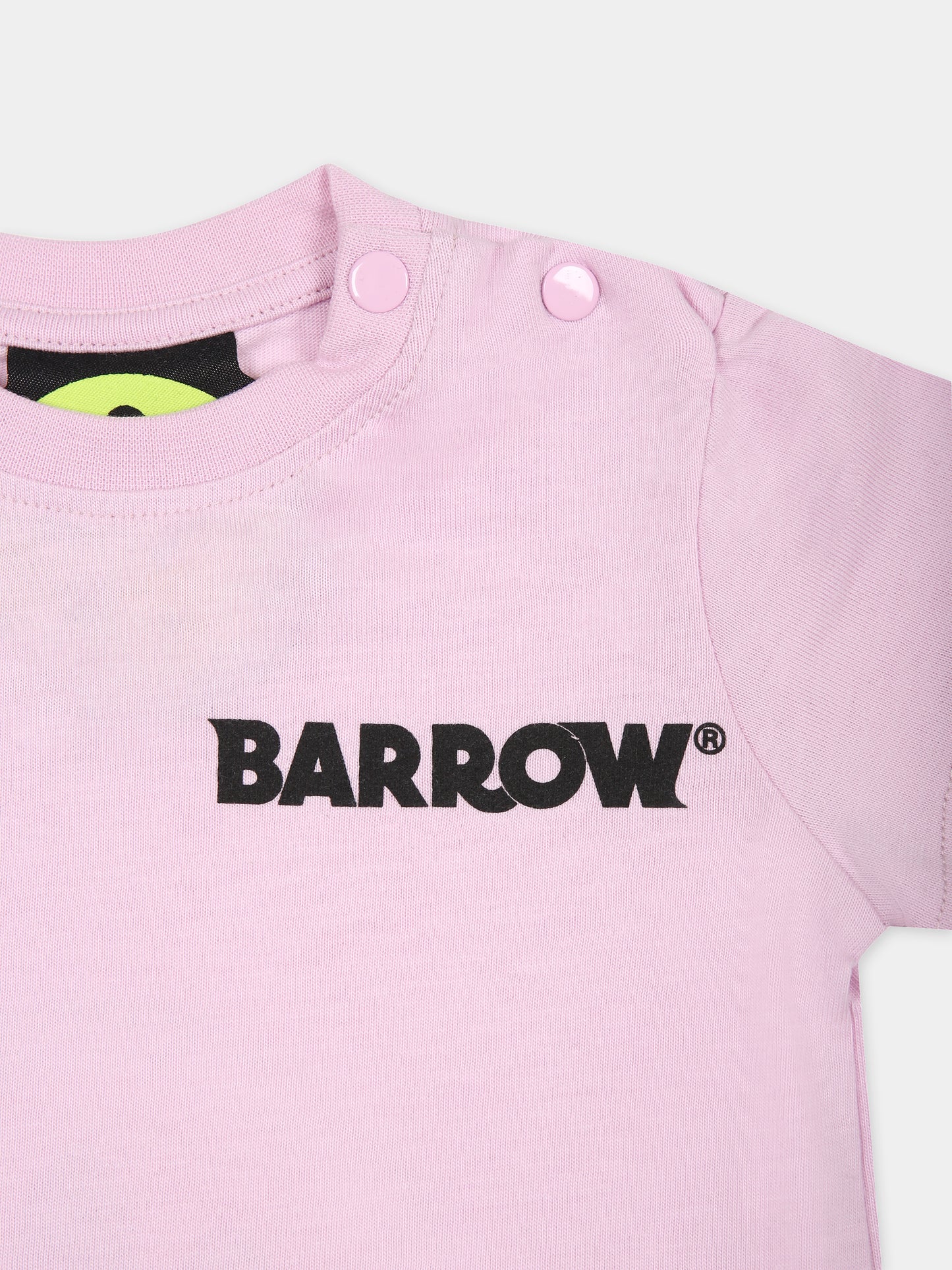 Vestito rosa per neonata con logo,Barrow,S4BKNGDR139 BW014
