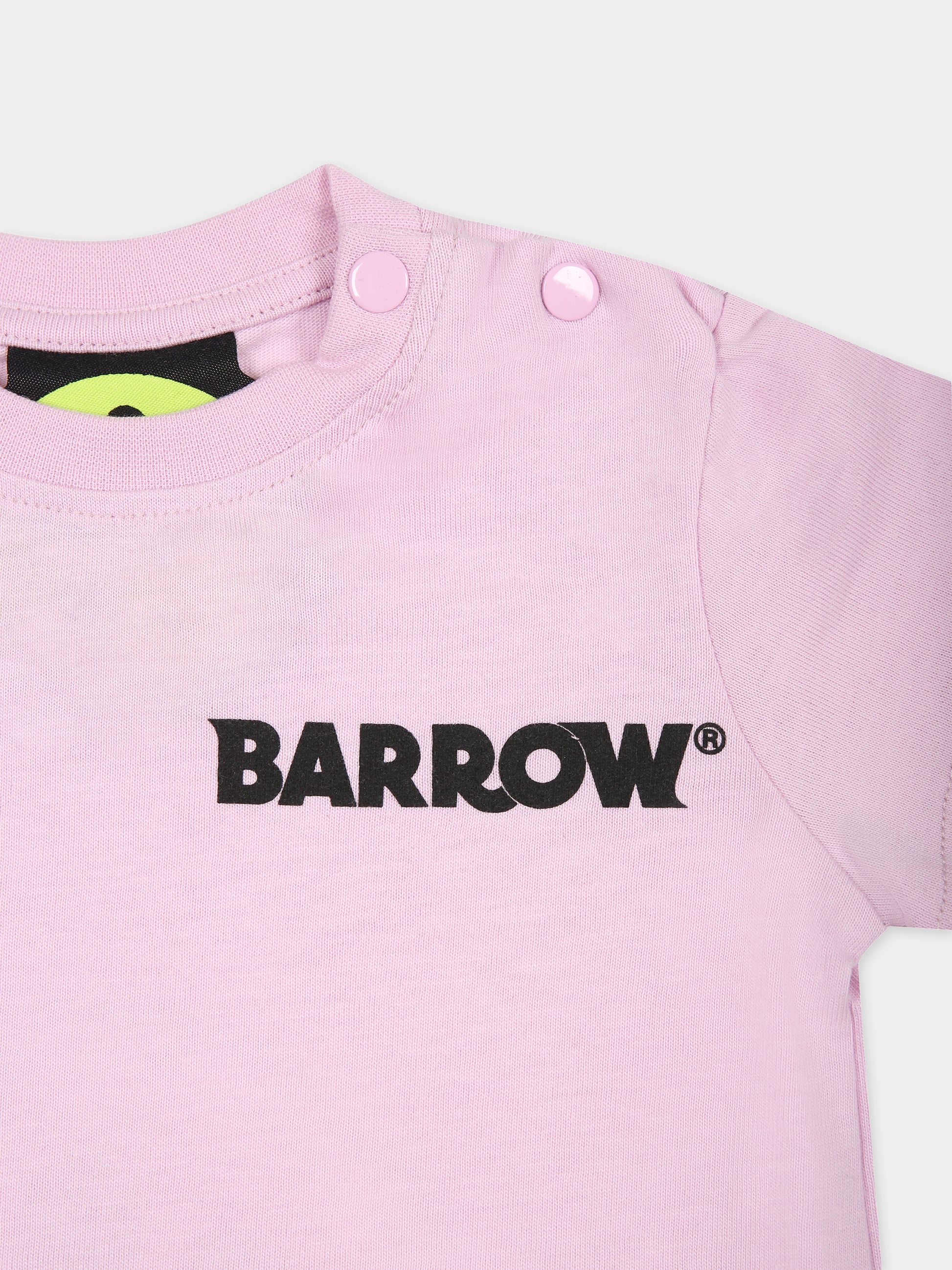 Vestito rosa per neonata con logo,Barrow,S4BKNGDR139 BW014