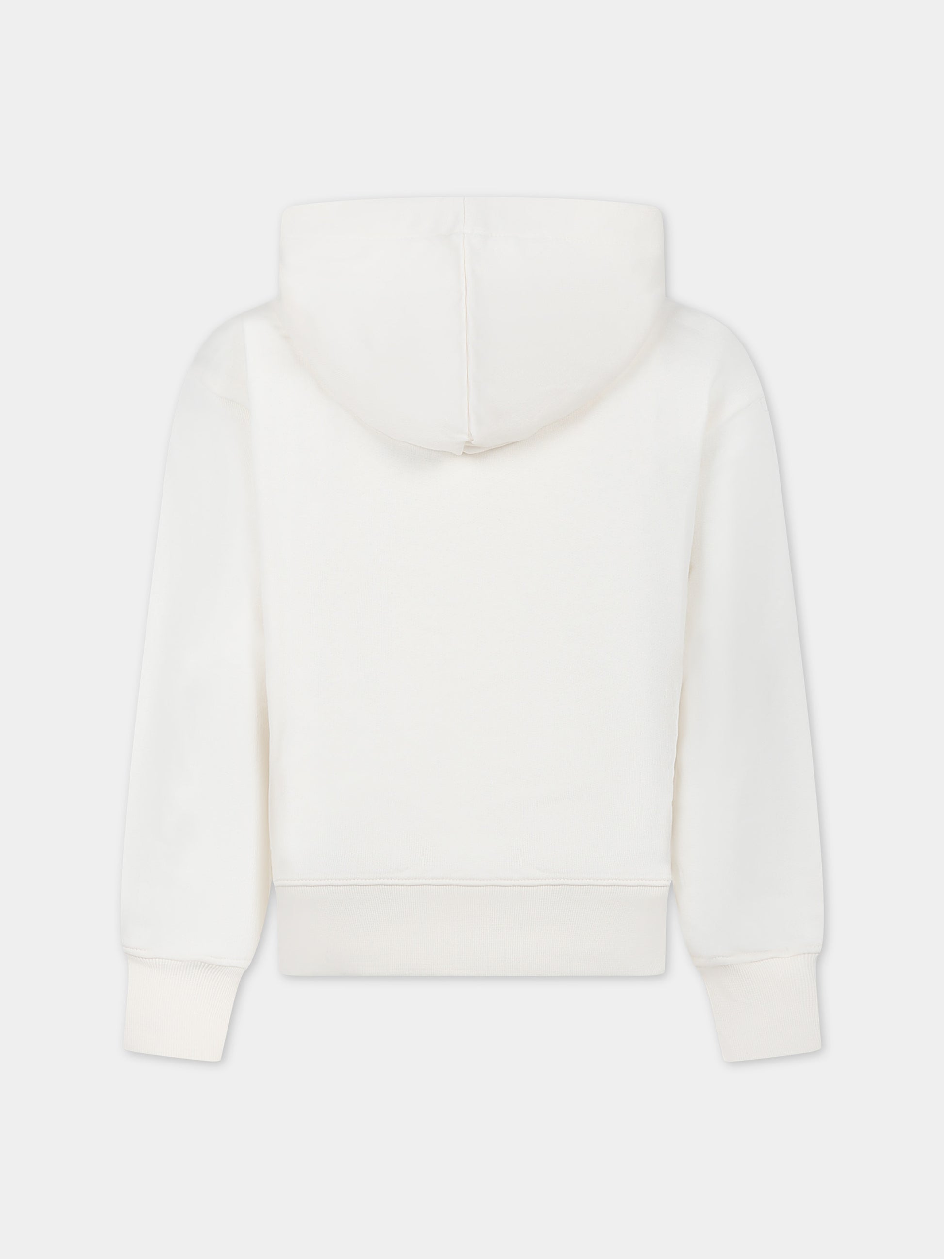 Felpa avorio per bambini con logo,Msgm Kids,S4MSJUHS018 013