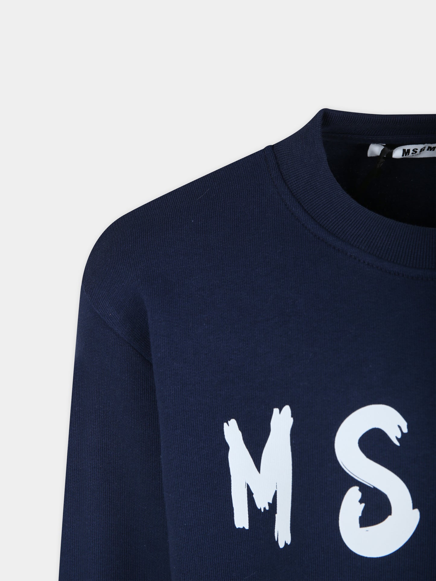 Felpa blu per bambini con logo,Msgm Kids,S4MSJUSW022 060