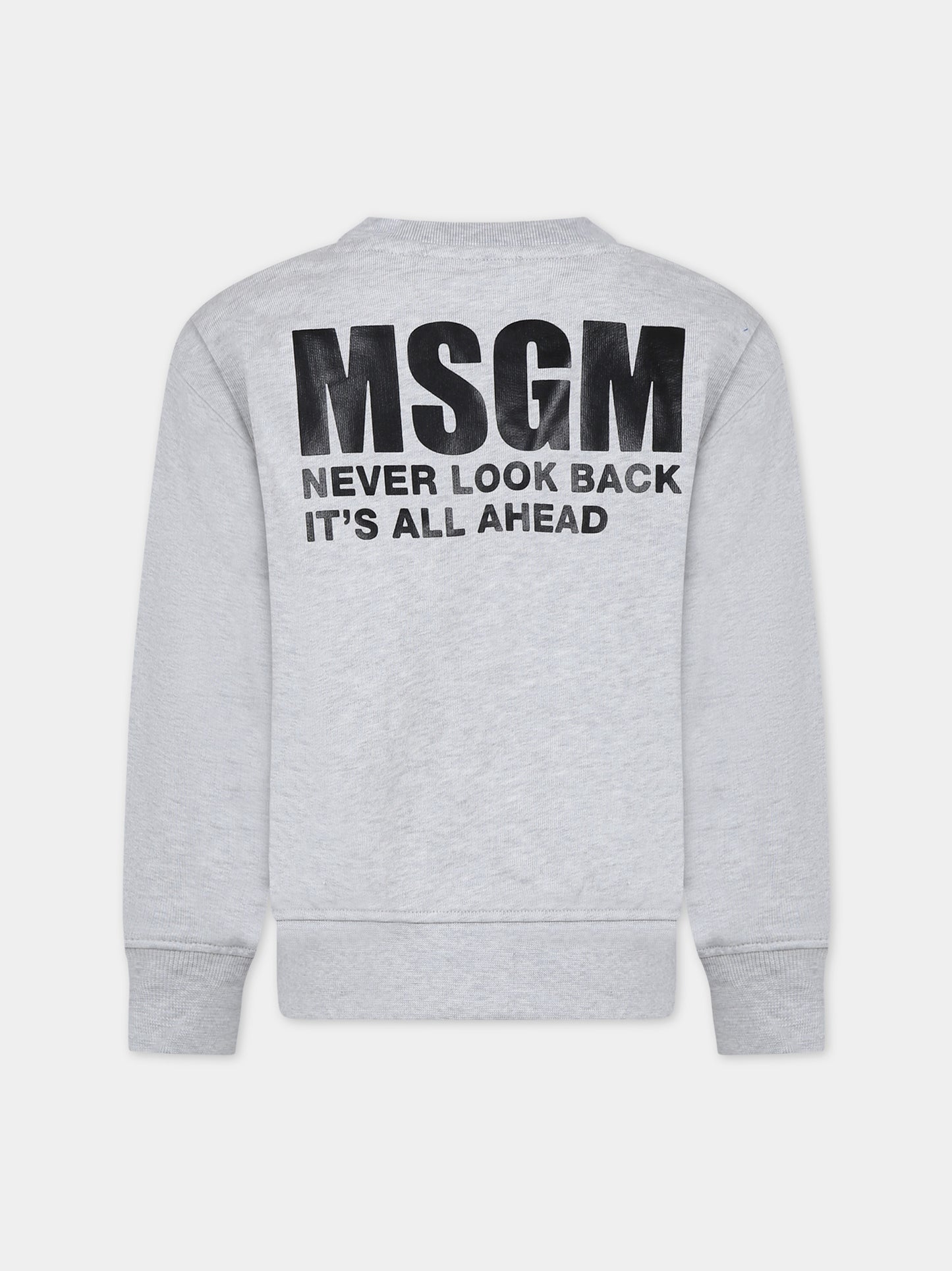 Felpa grigia per bambini con logo,Msgm Kids,S4MSJUSW013 107