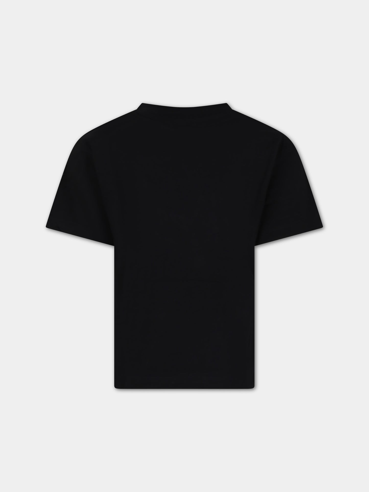 T-shirt nera per bambini con logo,Msgm Kids,S4MSJUTH012 110