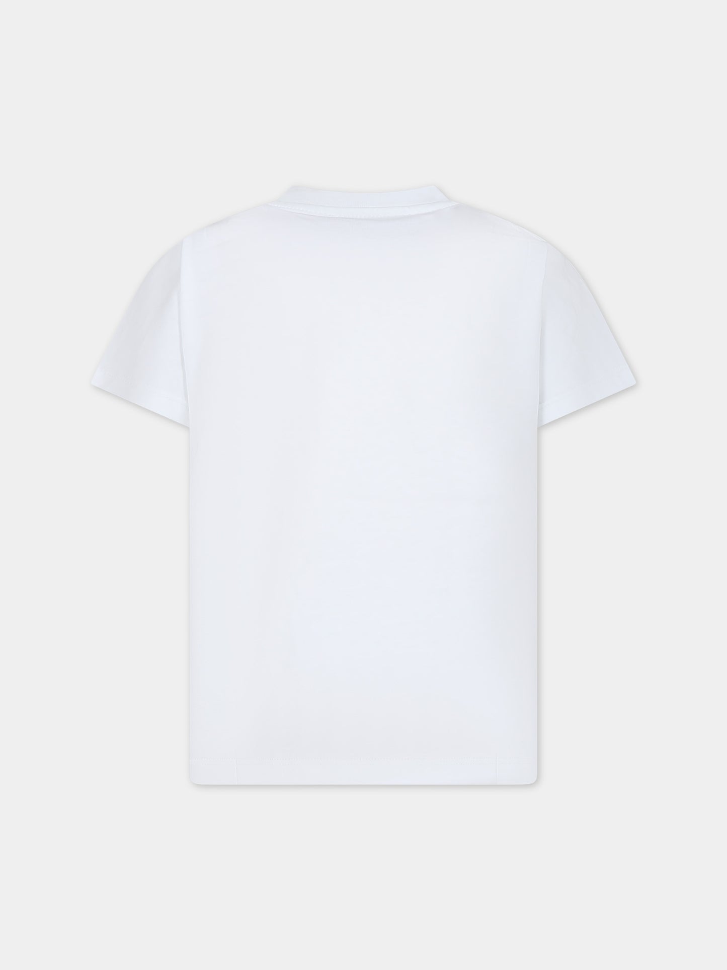 T-shirt bianca per bambini con logo,Msgm Kids,S4MSJUTH006 001