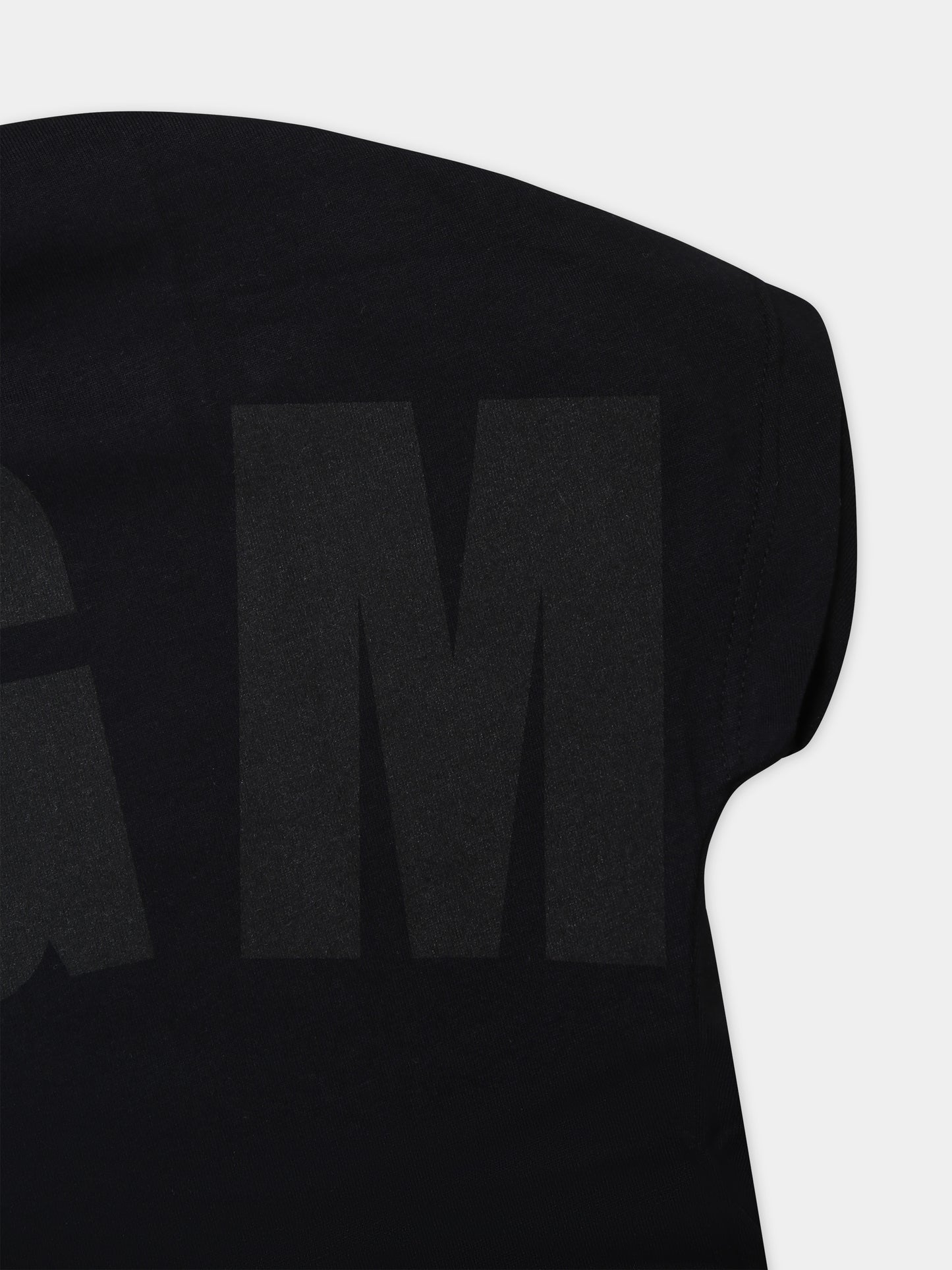 T-shirt nera per bambini con logo,Msgm Kids,S4MSJUTH006 110