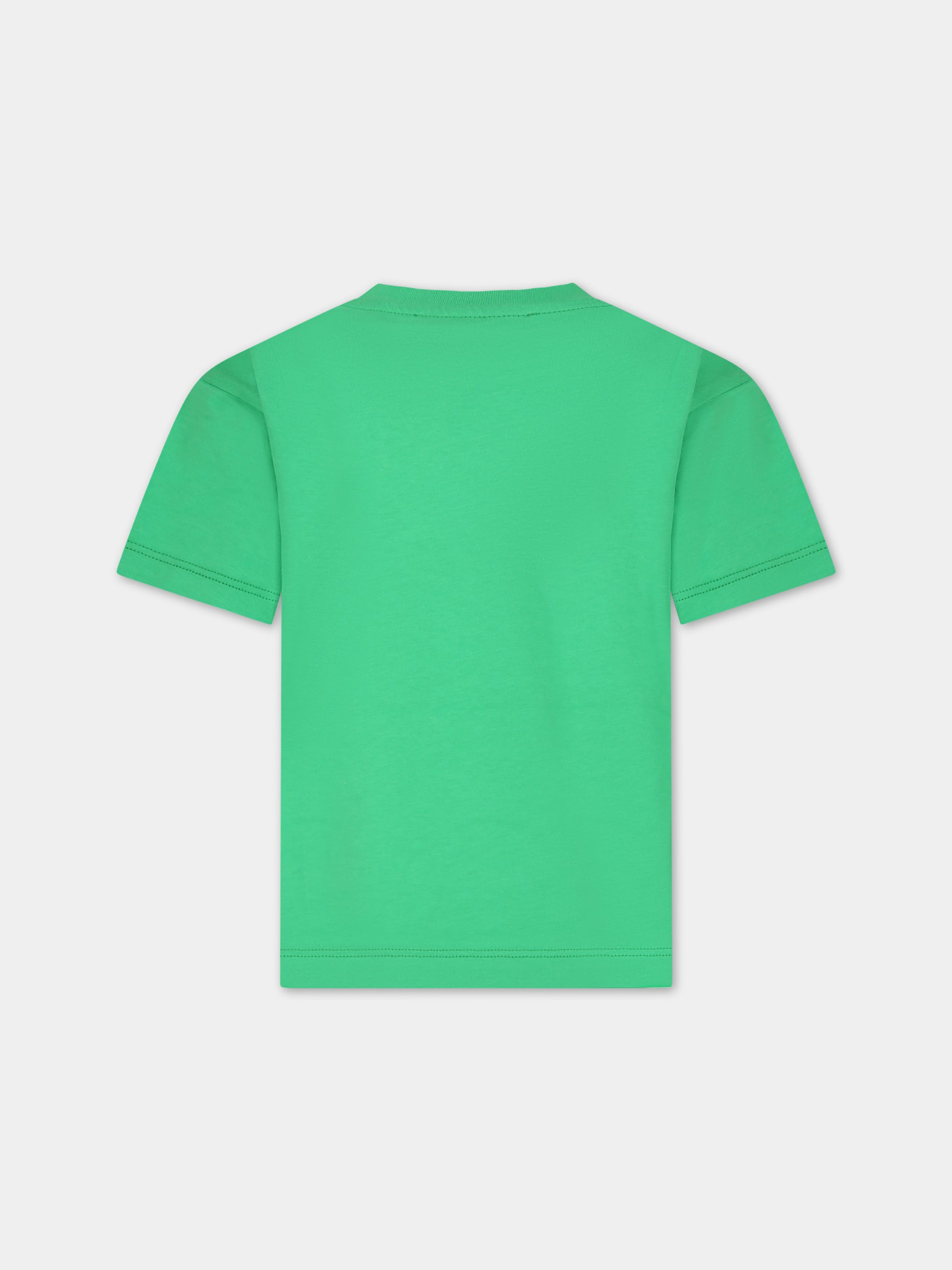 T-shirt verde per bambini con logo,Msgm Kids,S4MSJUTH012 080