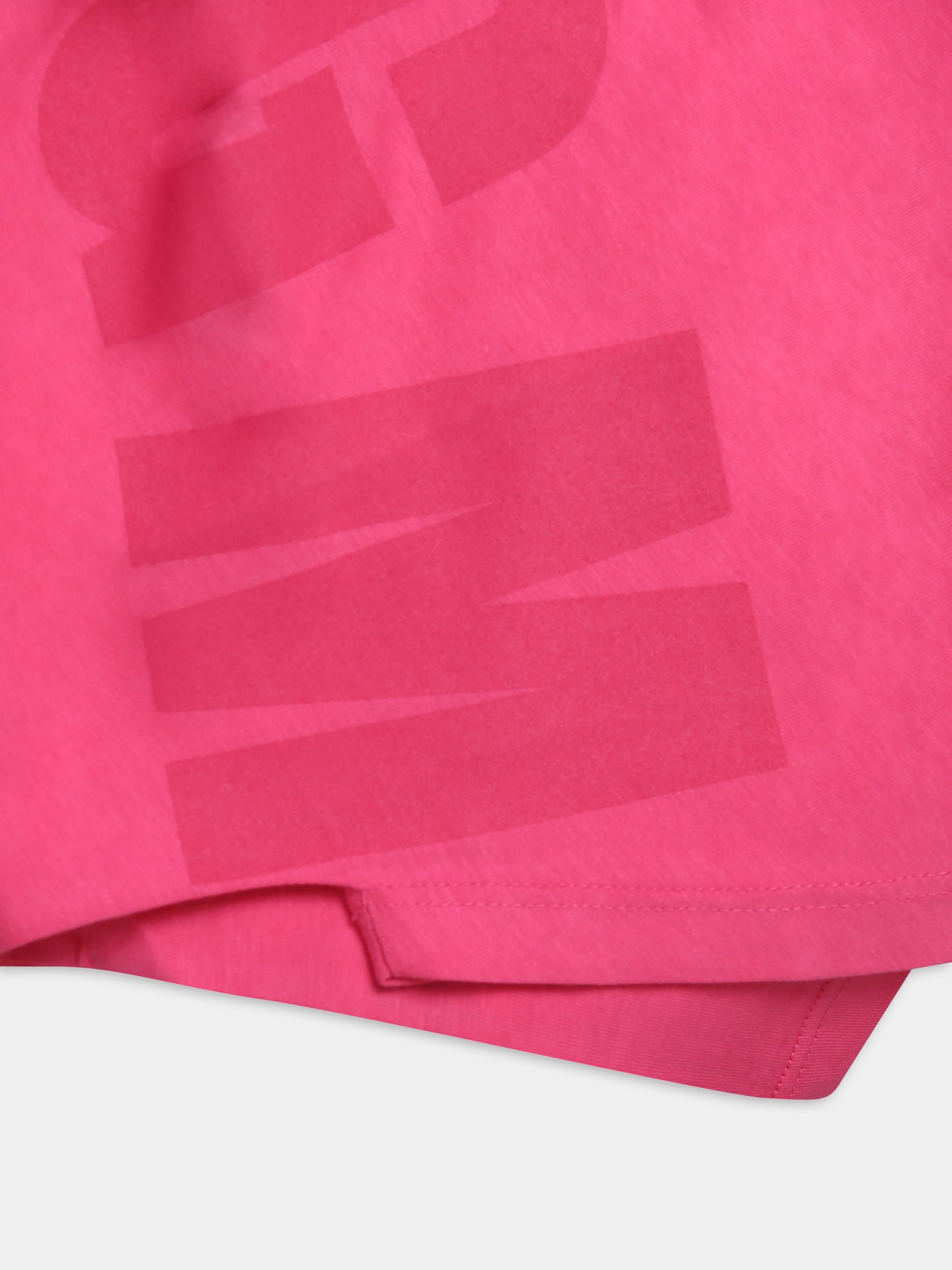T-shirt fucsia per bambina con logo,Msgm Kids,S4MSJUTH006 044