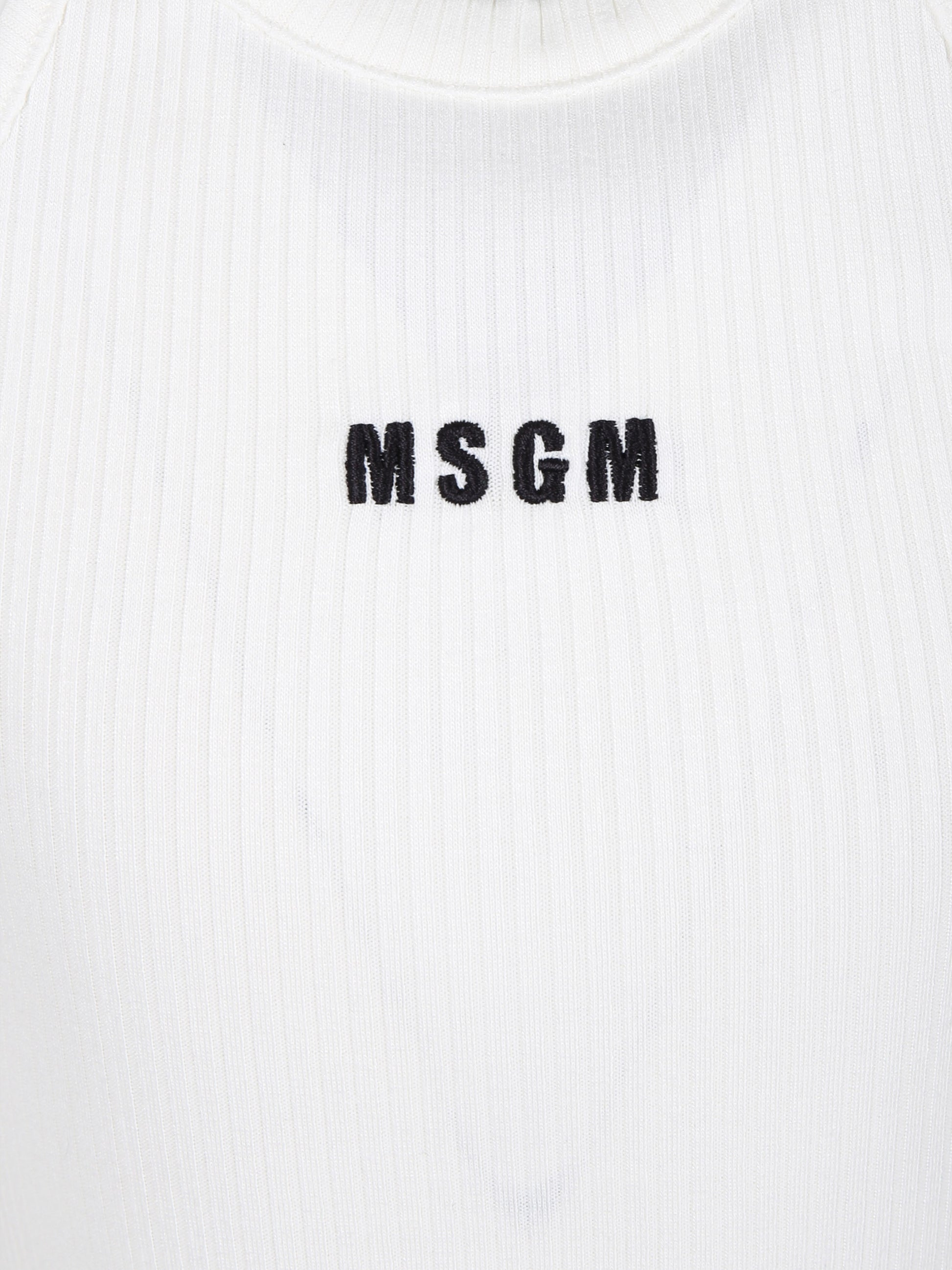 Canotta bianca per bambina con logo,Msgm Kids,S4MSJGTA177 001