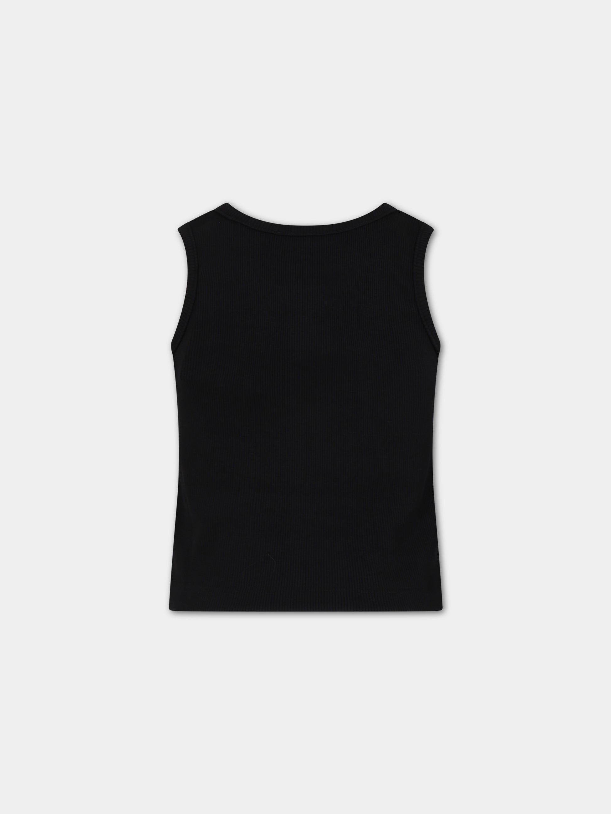 Canotta nera per bambina con logo,Msgm Kids,S4MSJGTA314 110