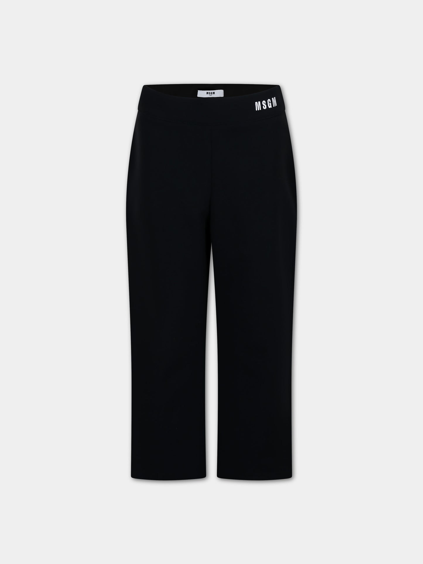 Pantaloni neri per bambina con logo,Msgm Kids,S4MSJGPA316 110