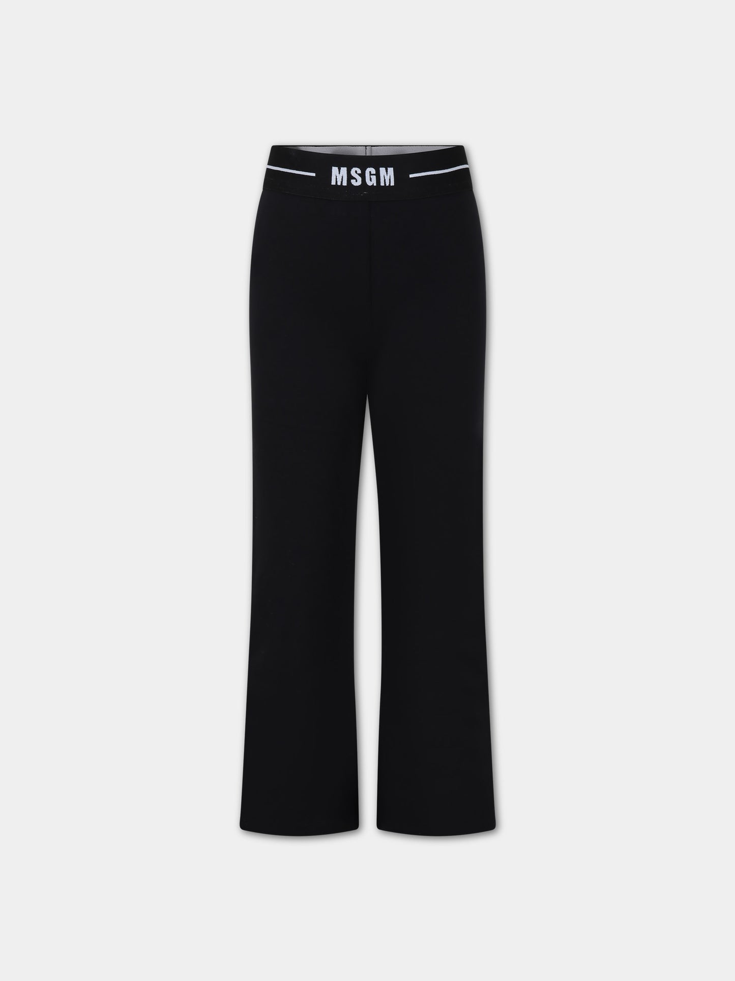 Leggings nero per bambina con logo,Msgm Kids,S4MSJGLG004 110