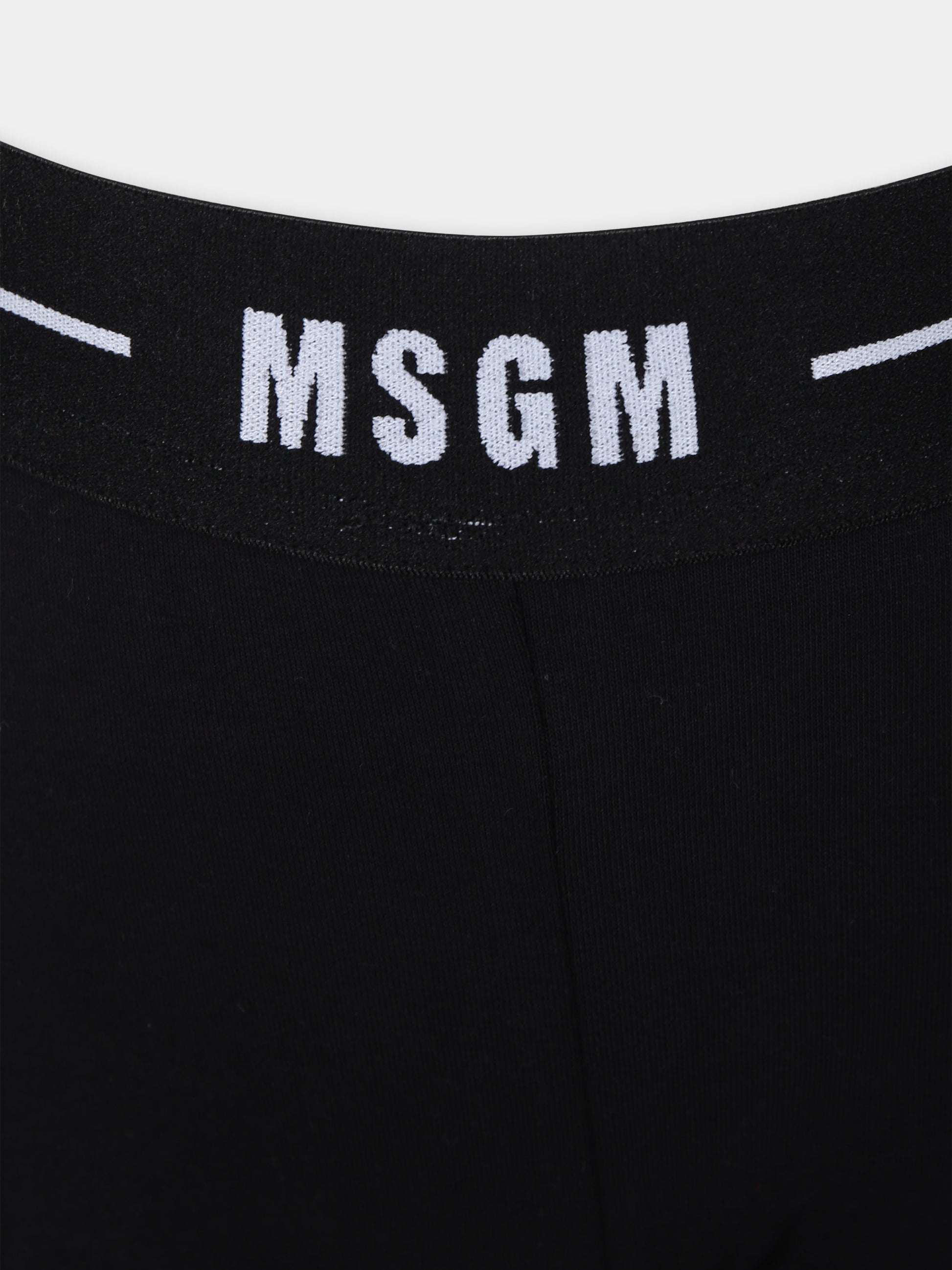 Leggings nero per bambina con logo,Msgm Kids,S4MSJGLG004 110