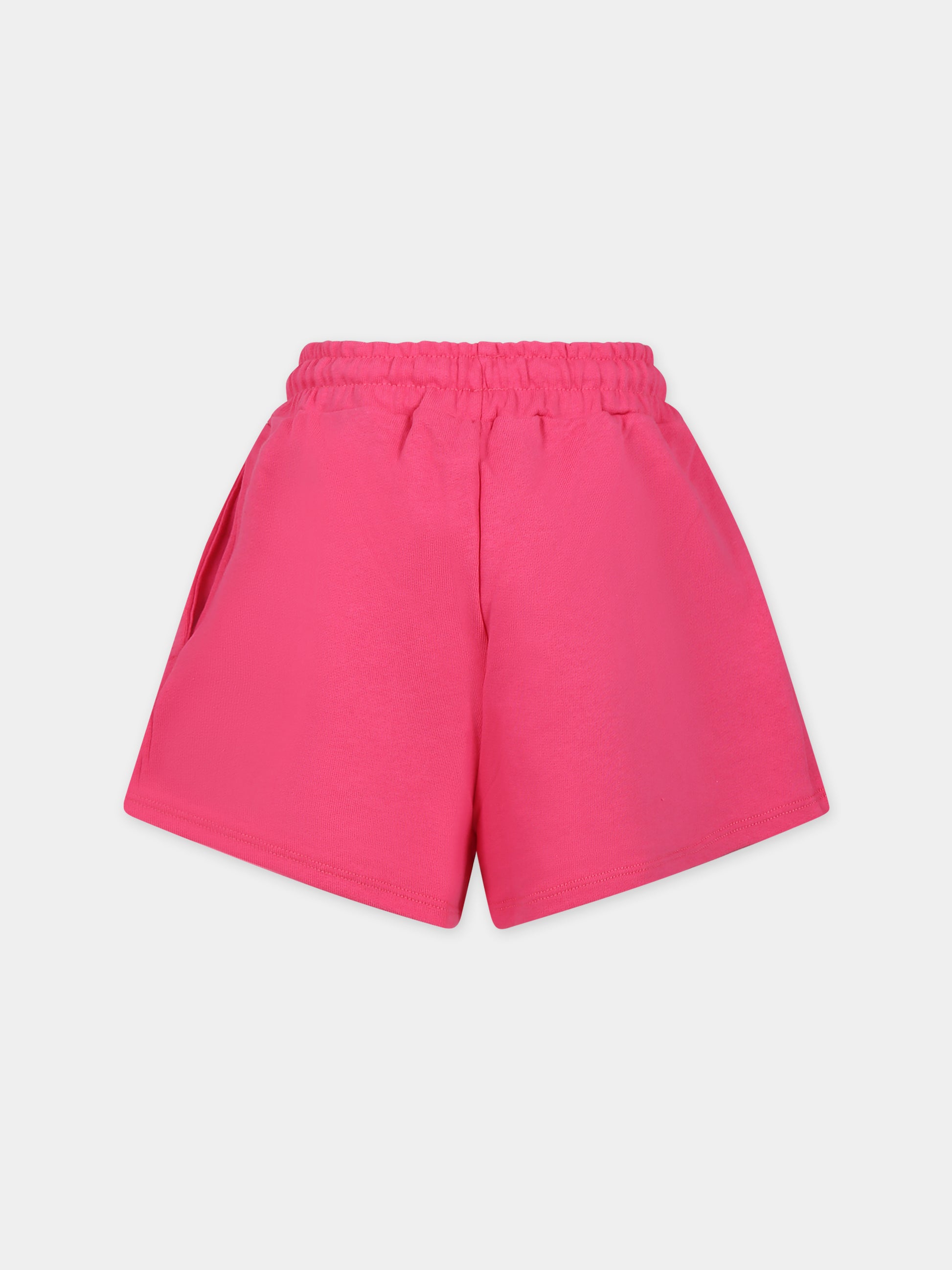 Shorts fucsia per bambina con logo,Msgm Kids,S4MSJGSH024 044