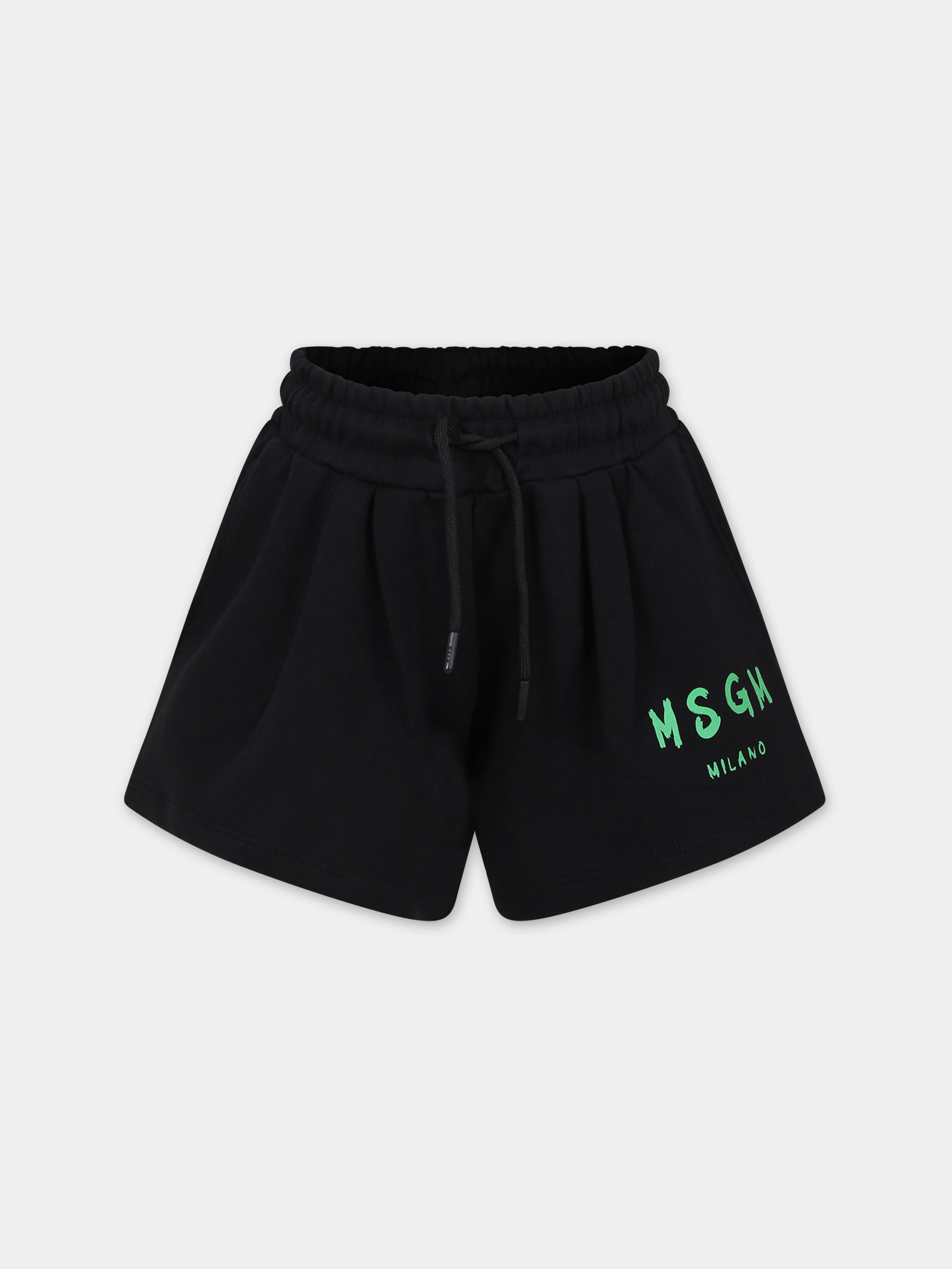 Shorts neri per bambina con logo,Msgm Kids,S4MSJGSH024 110