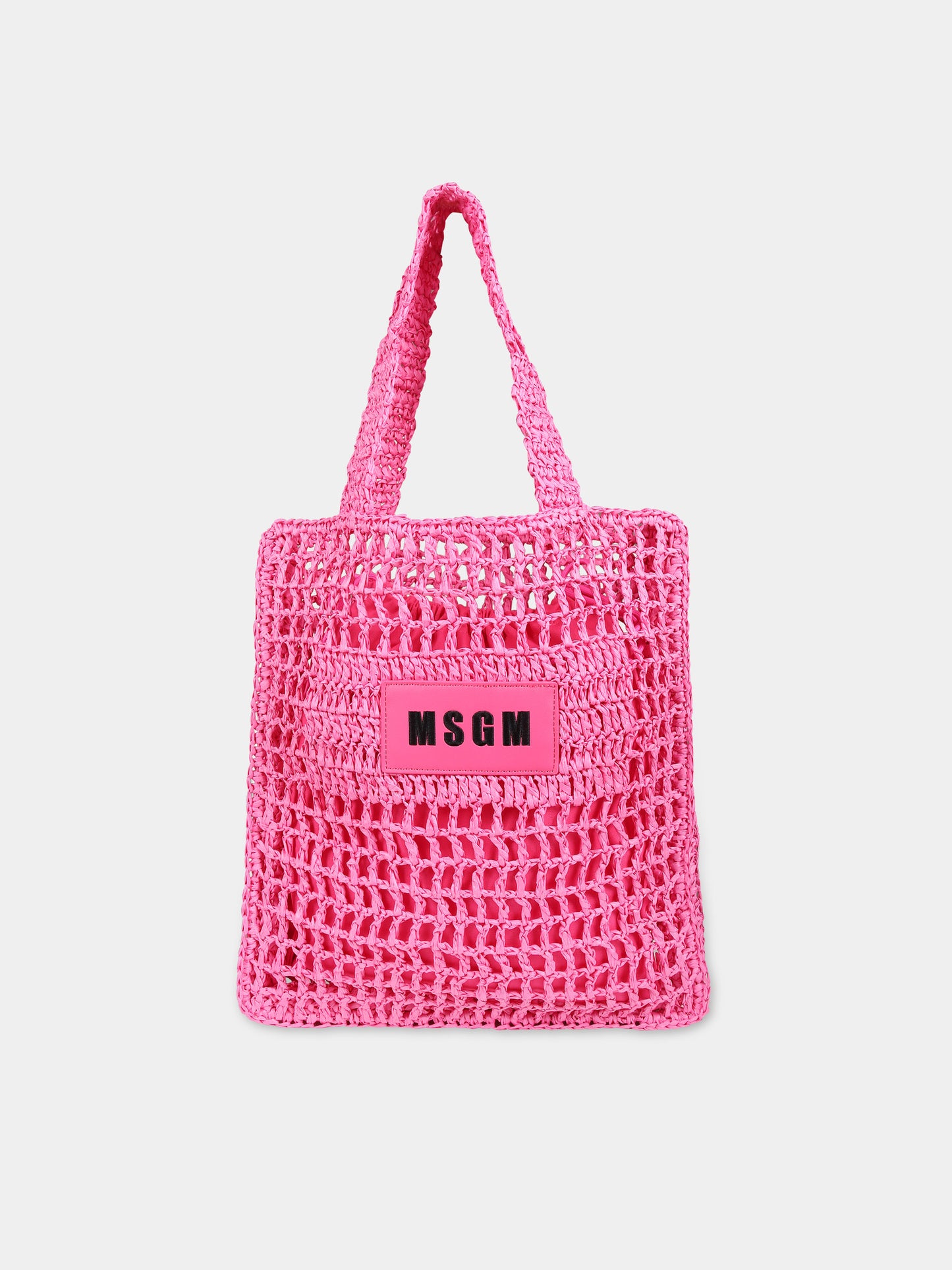 Borsa fucsia per bambina con logo,Msgm Kids,S4MSJGBA059 044