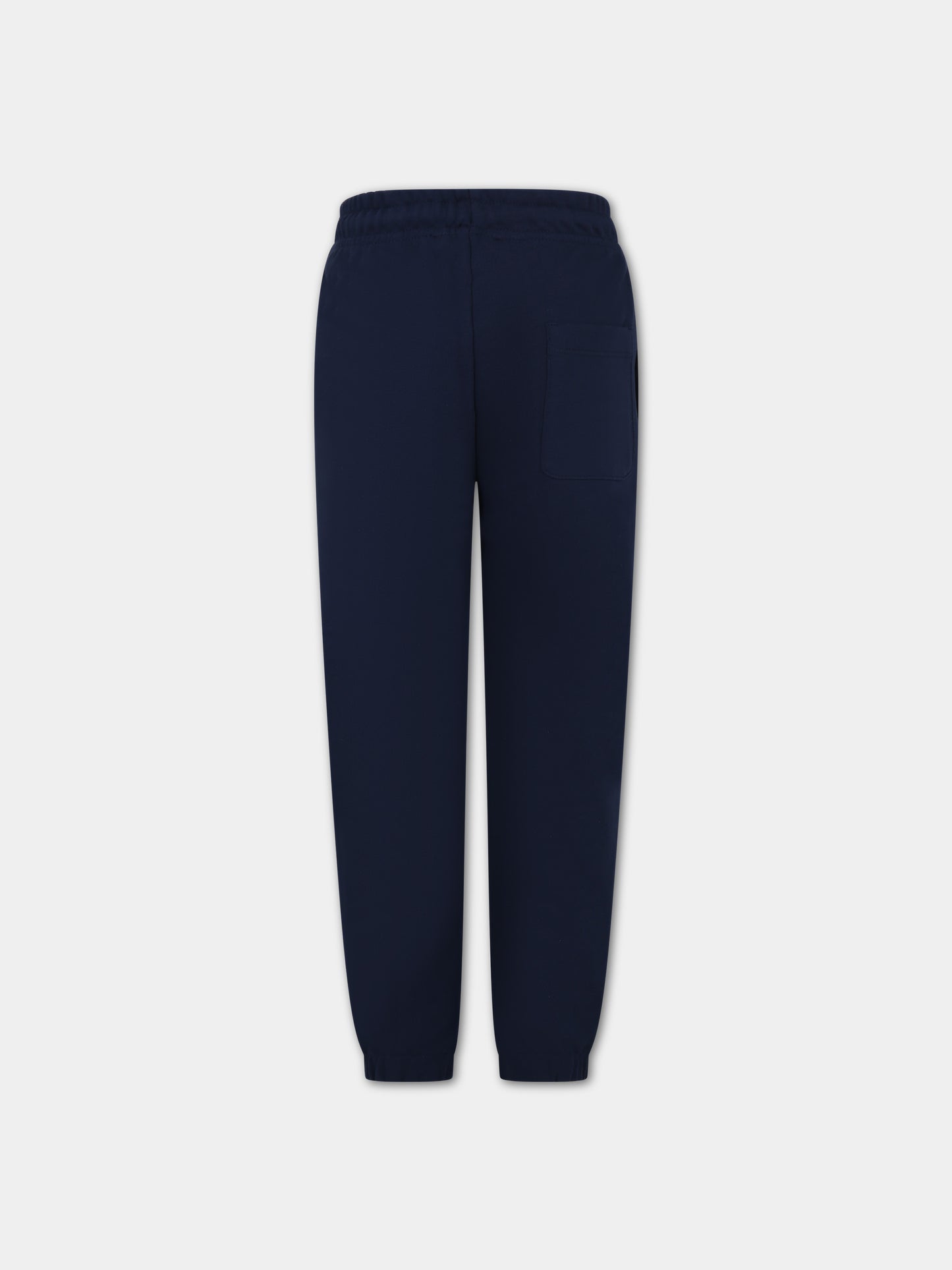 Pantaloni blu per bambino con logo,Msgm Kids,S4MSJUFP026 060