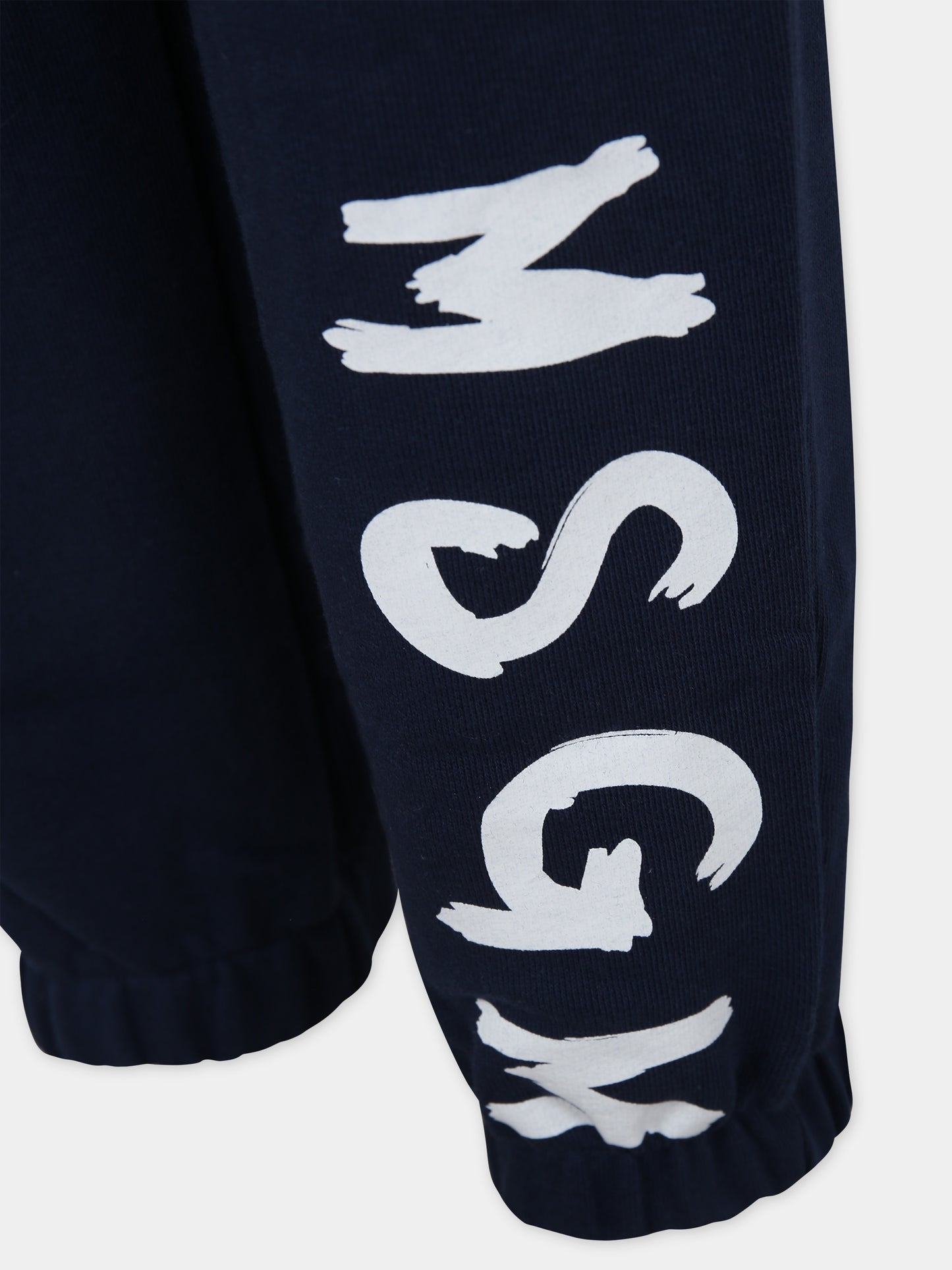 Pantaloni blu per bambino con logo,Msgm Kids,S4MSJUFP026 060