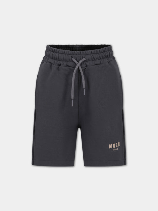 Shorts grigi per bambino con logo,Msgm Kids,S4MSJBBE268 103