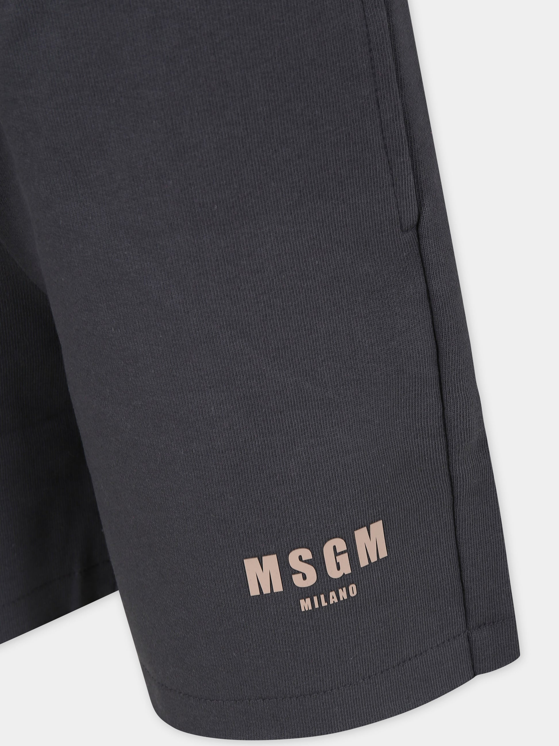 Shorts grigi per bambino con logo,Msgm Kids,S4MSJBBE268 103