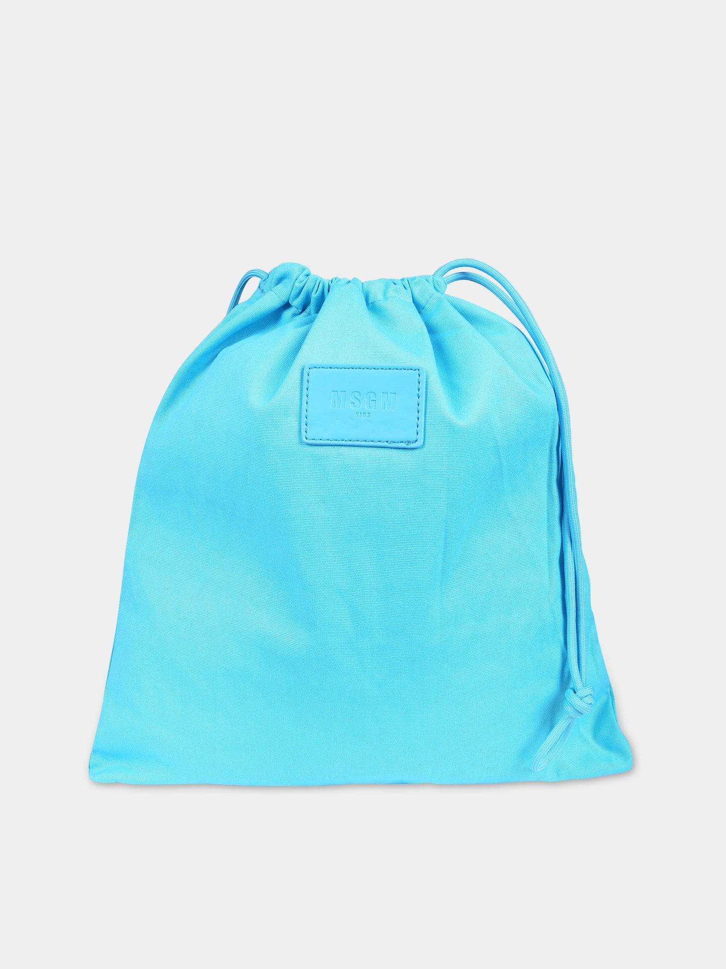 Borsa azzurra per bambina con logo,Msgm Kids,S4MSJGBA059 051