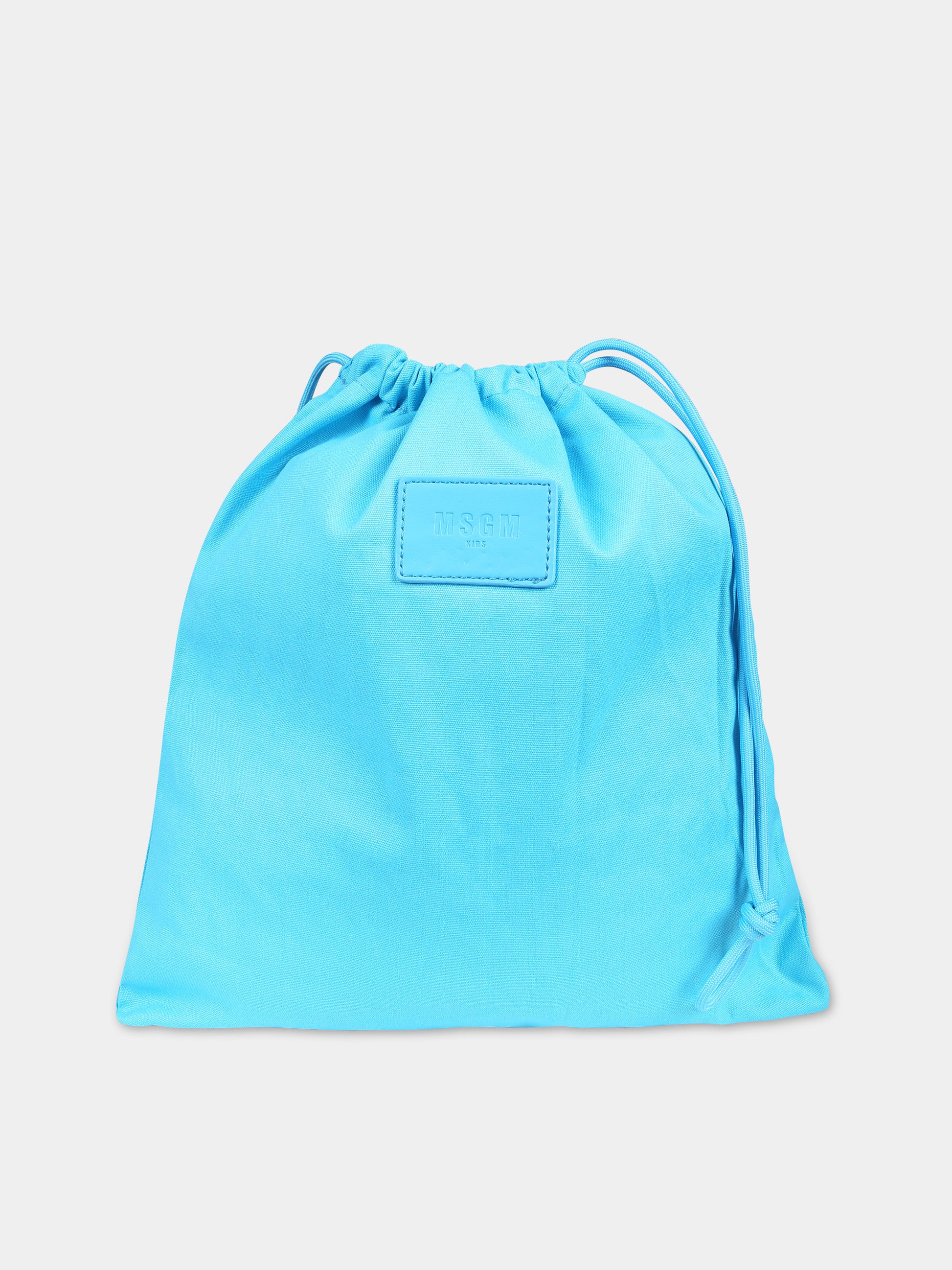 Borsa azzurra per bambina con logo,Msgm Kids,S4MSJGBA059 051