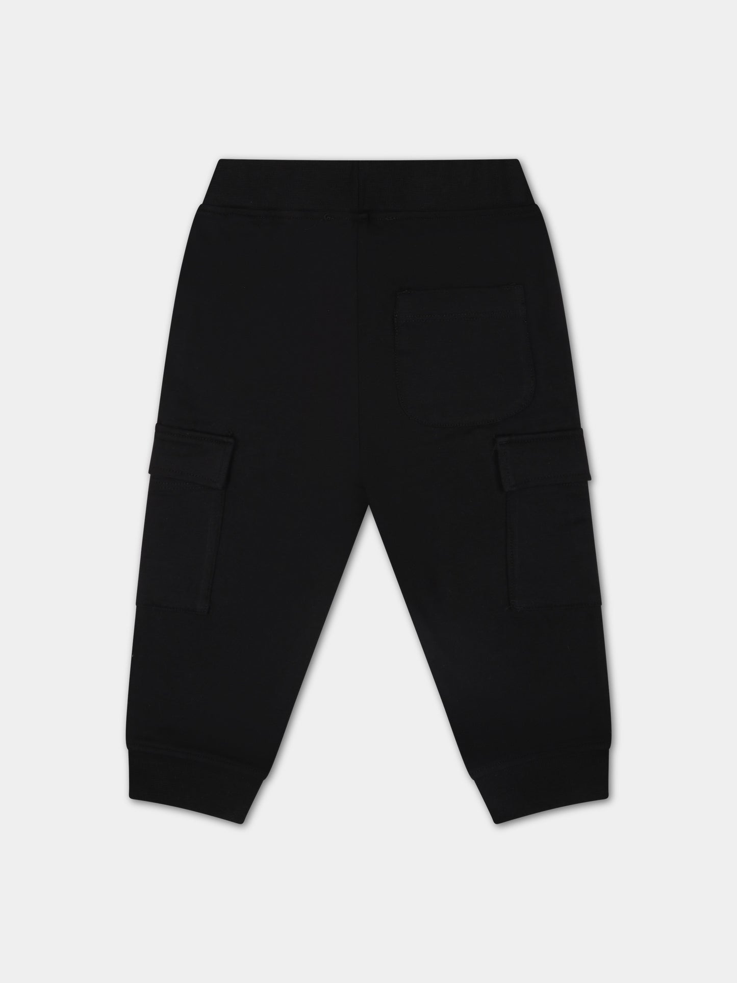 Pantaloni neri per neonato con logo,Msgm Kids,S4MSNBFP310 110