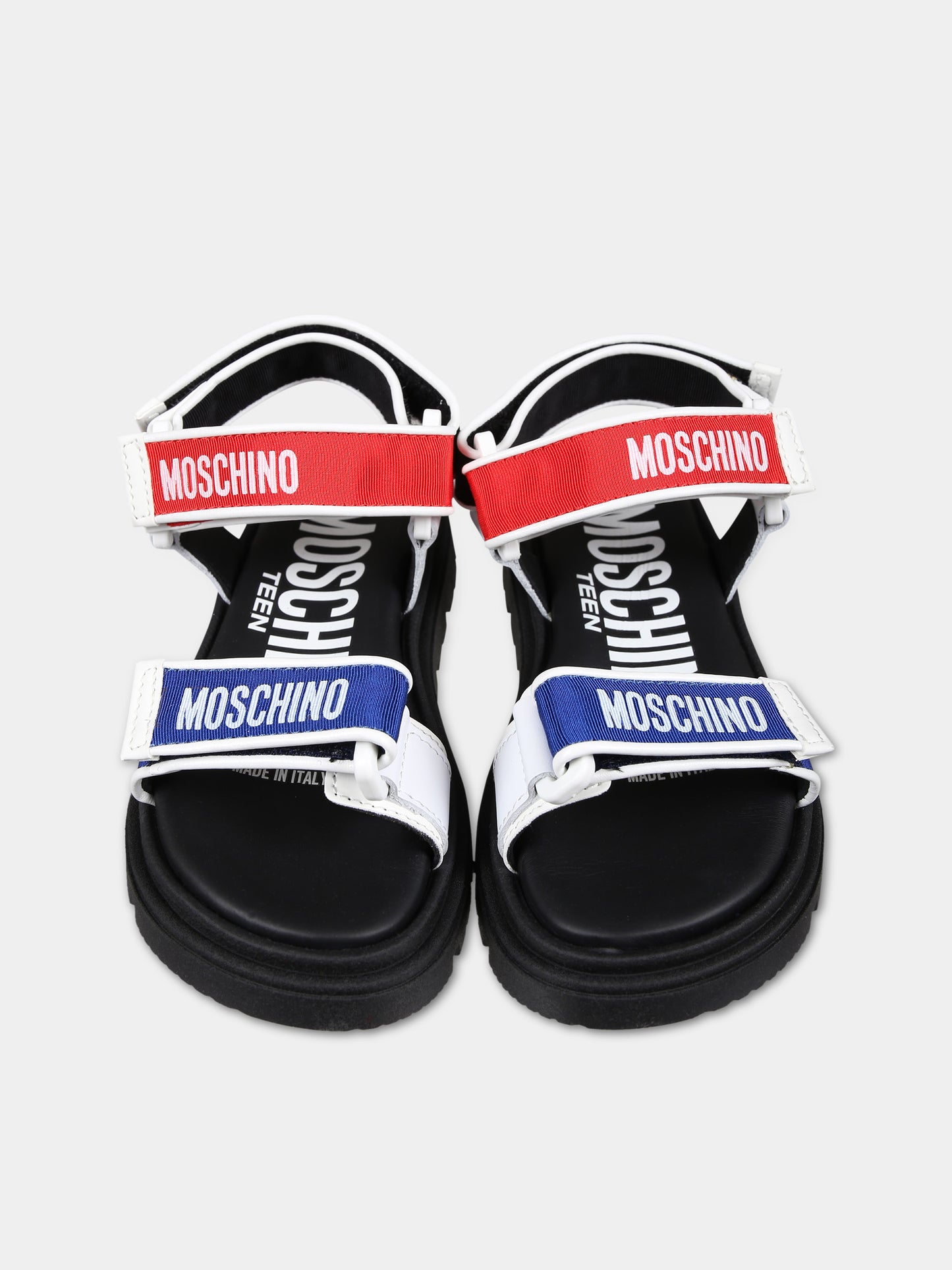 Sandali neri per bambino con logo,Moschino Kids,77395 2