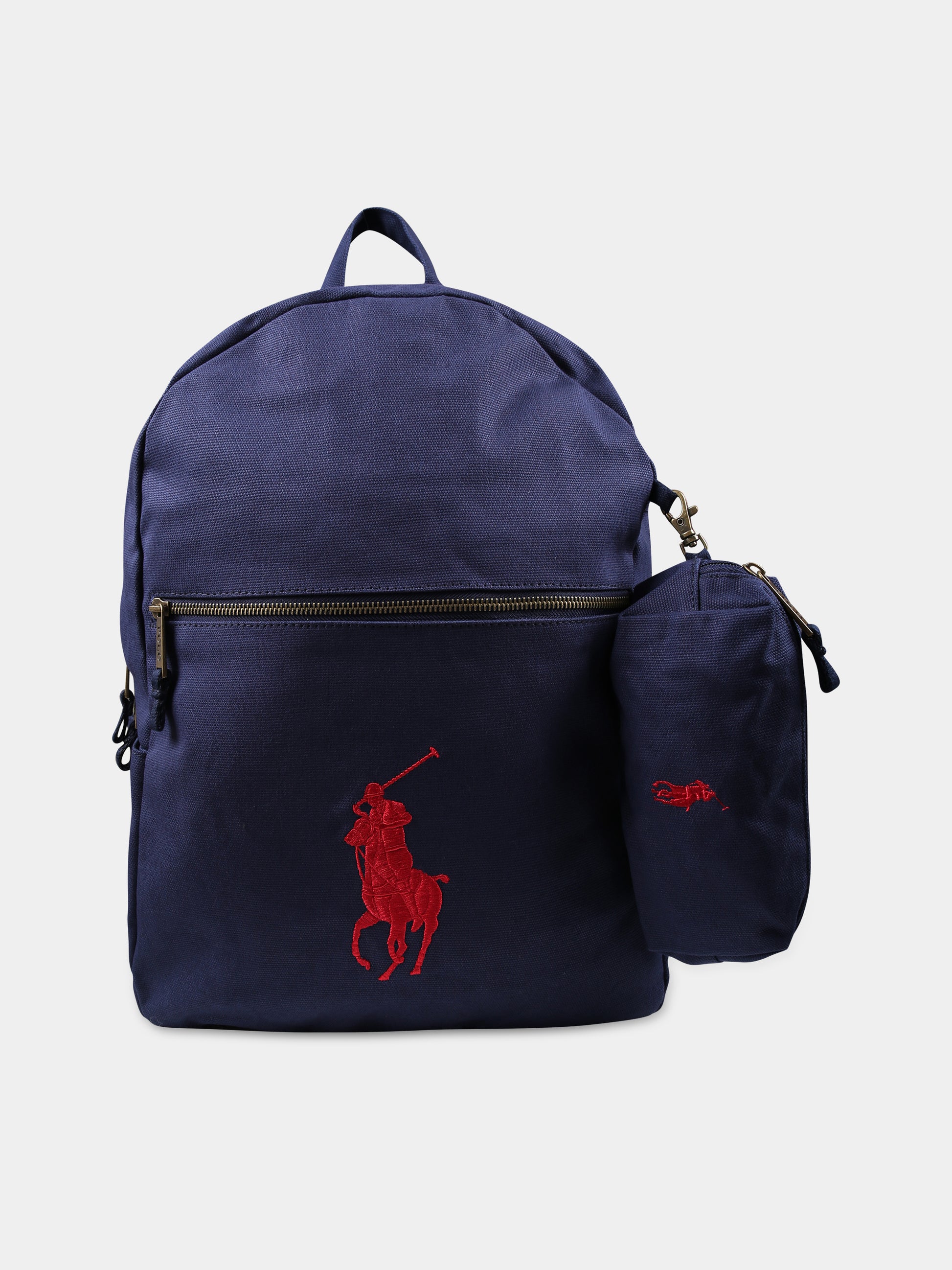 Zaino blu per bambini con logo,Ralph Lauren Kids,24SMRL9AR071 BCV