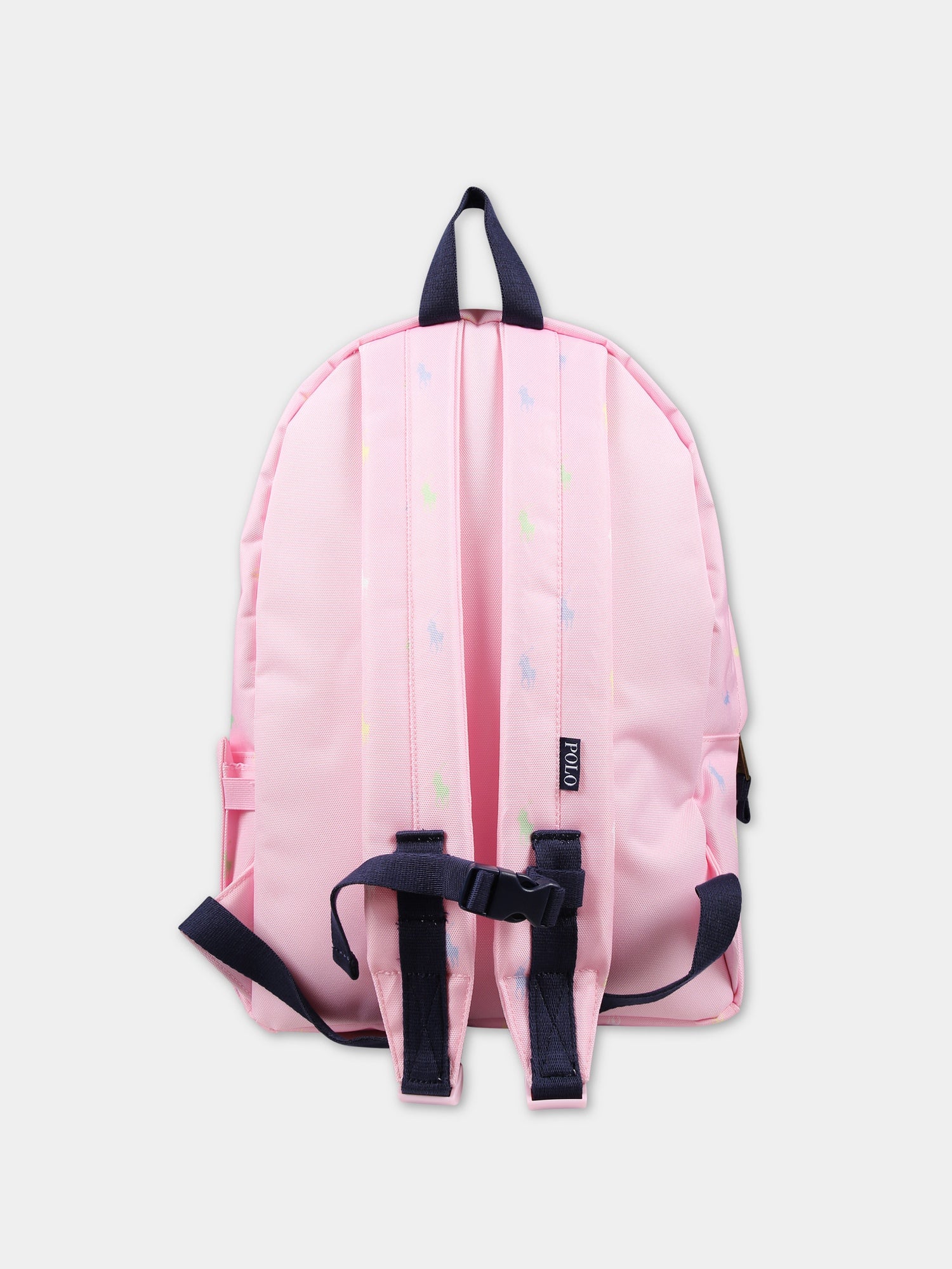 Zaino rosa per bambina con logo all-over,Ralph Lauren Kids,24SMRL9AR048 ADG