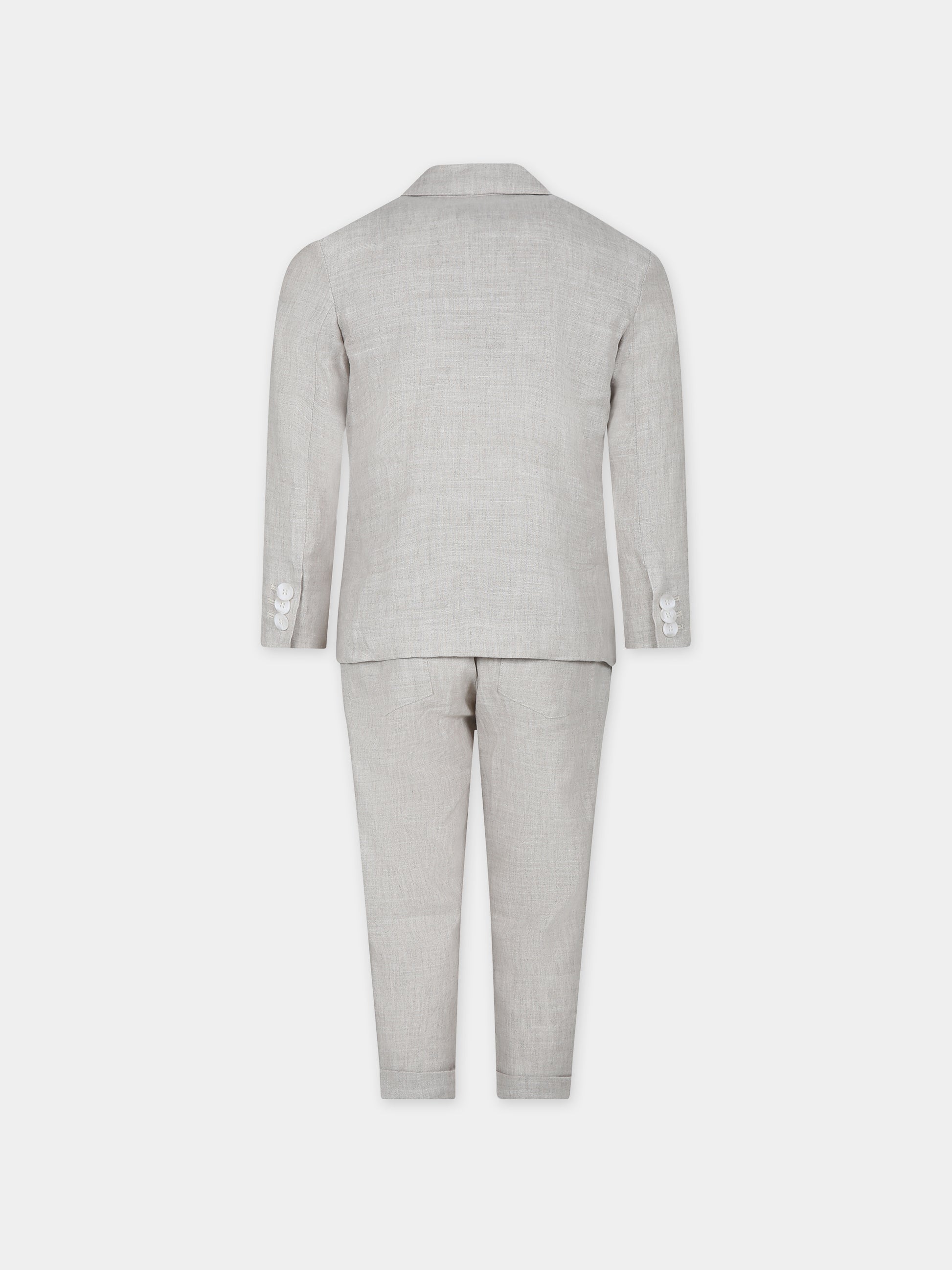 Completo beige per bambino con logo,Fay Kids,FU3P20 I0215 166