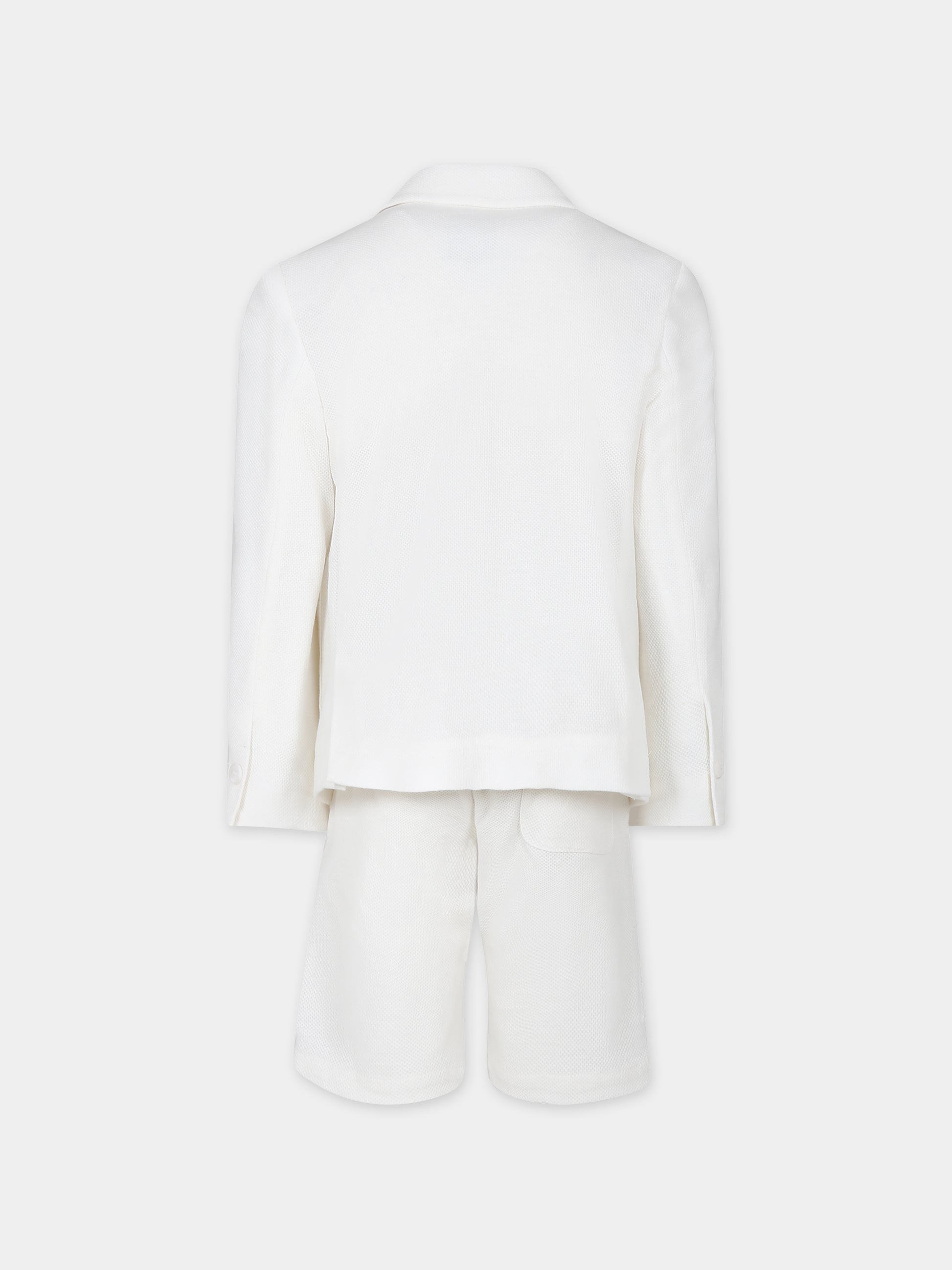 Completo avorio per bambino con logo,Fay Kids,FU3P30 J0376 101BC