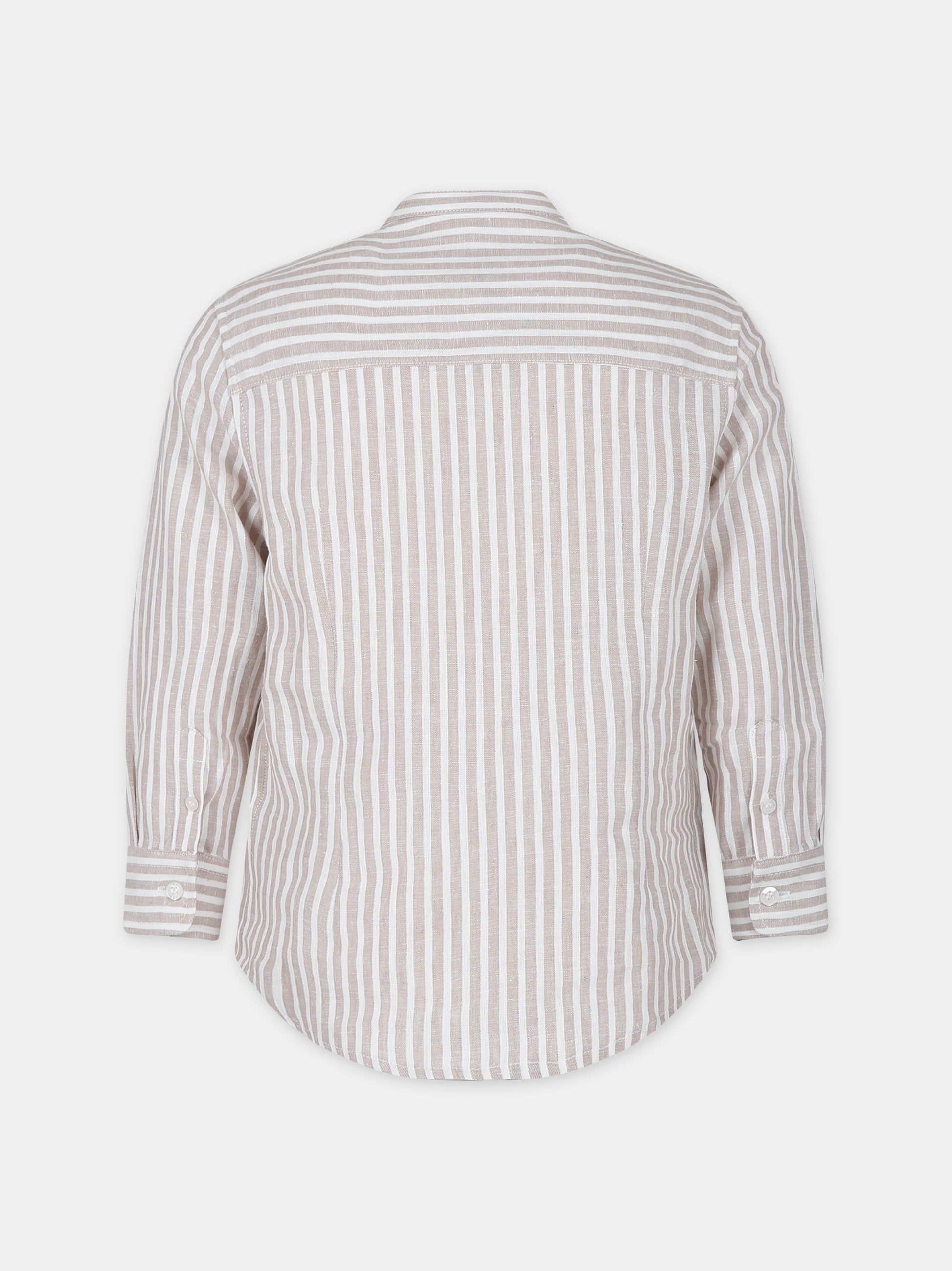 Camicia beige per bambino con logo,Fay Kids,FU5P00 I0211 114AV