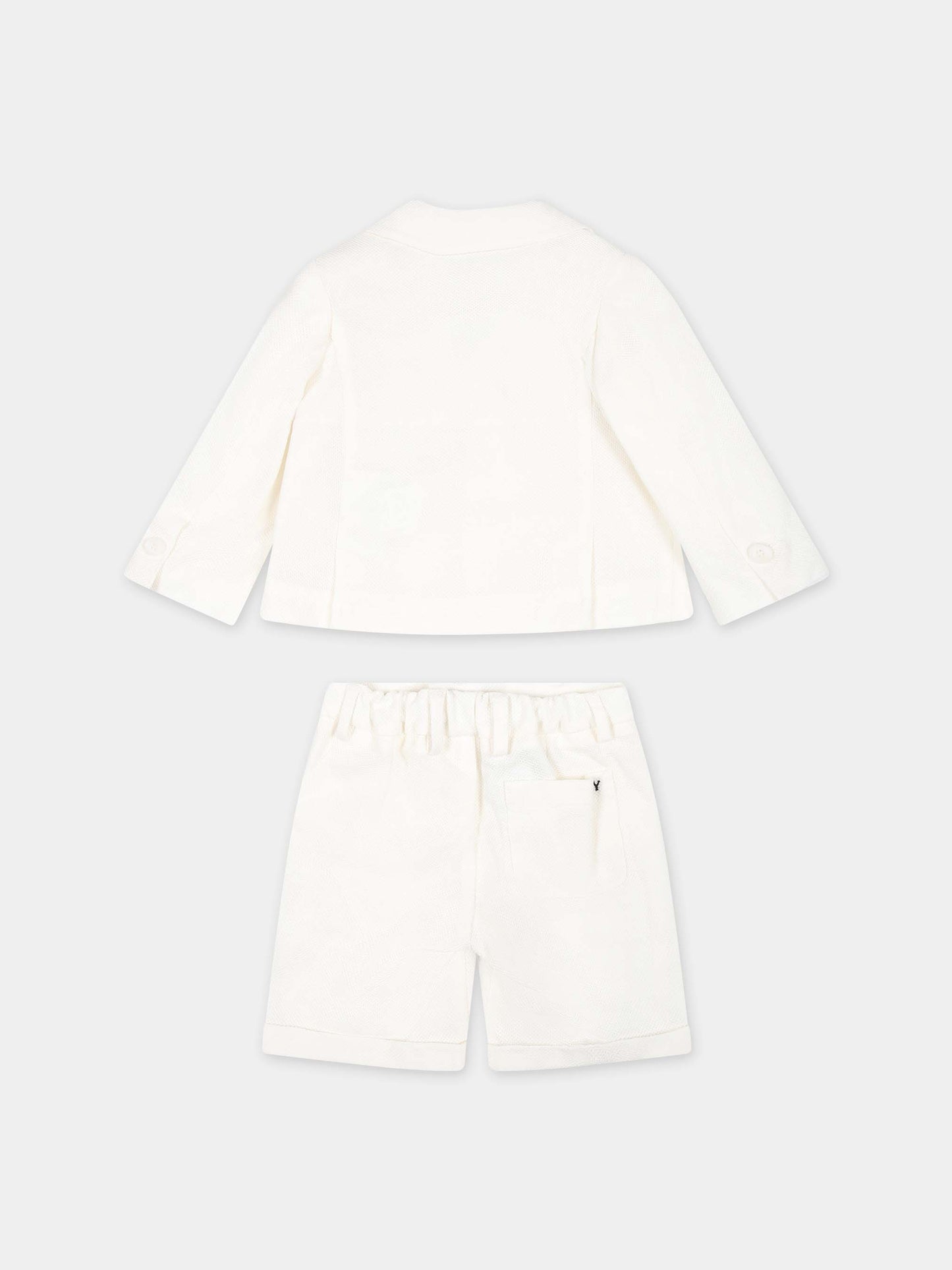 Completo avorio per neonato con logo,Fay Kids,FU3510 J0376 101BC