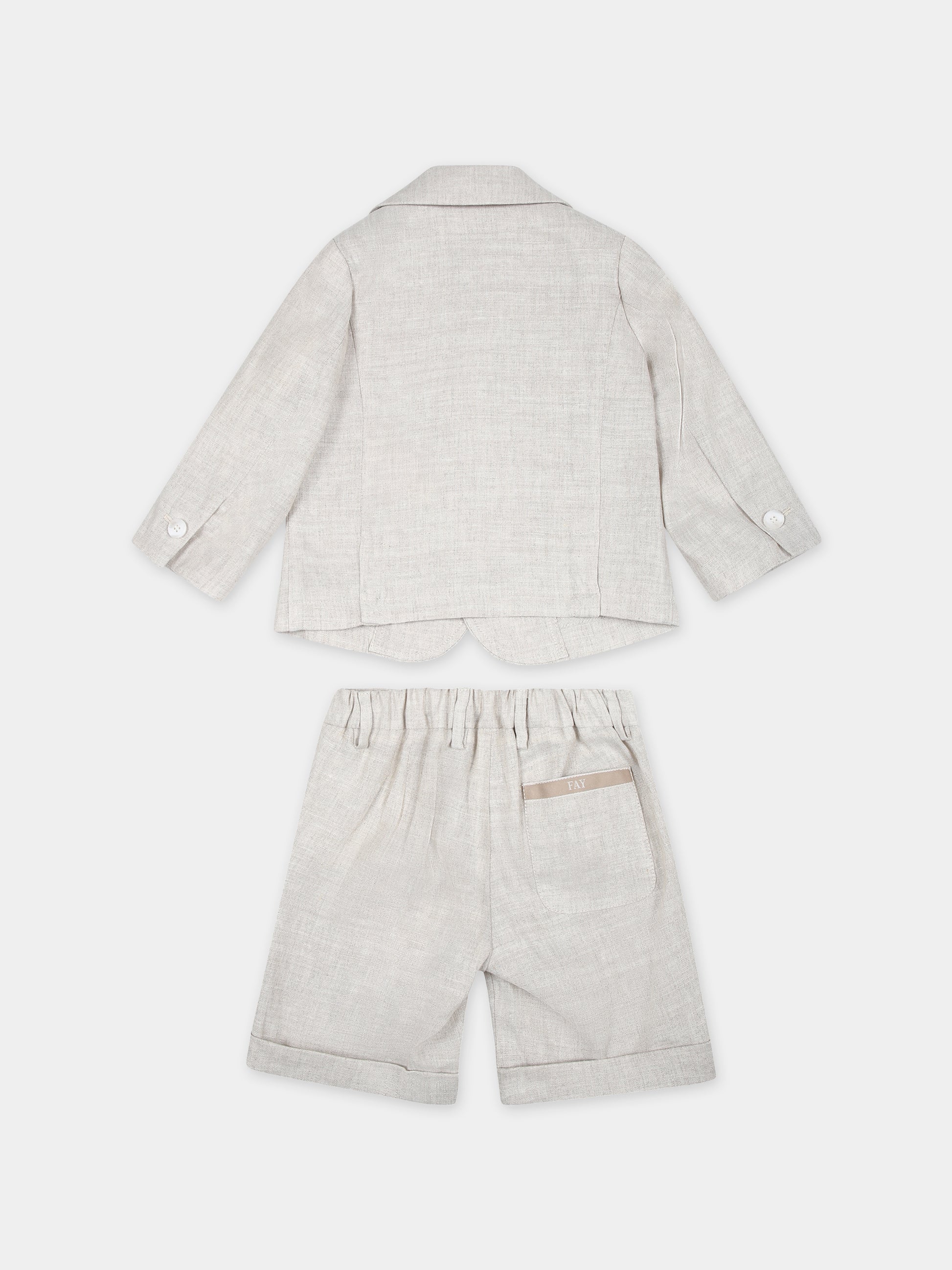 Completo beige per neonato con logo,Fay Kids,FU3520 I0215 166