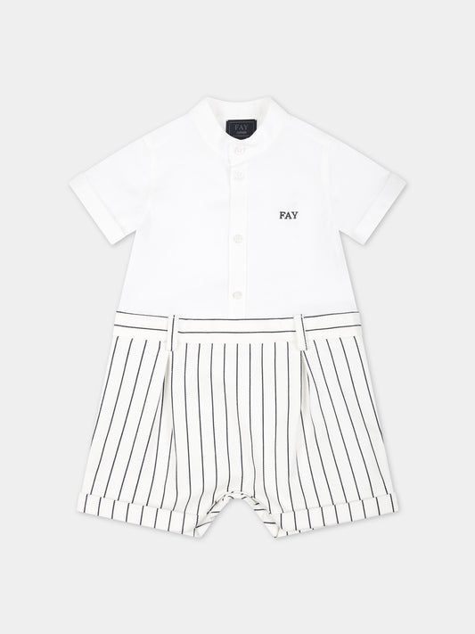 Pagliaccetto bianco per neonato con logo,Fay Kids,FUA501 P0013 100BL