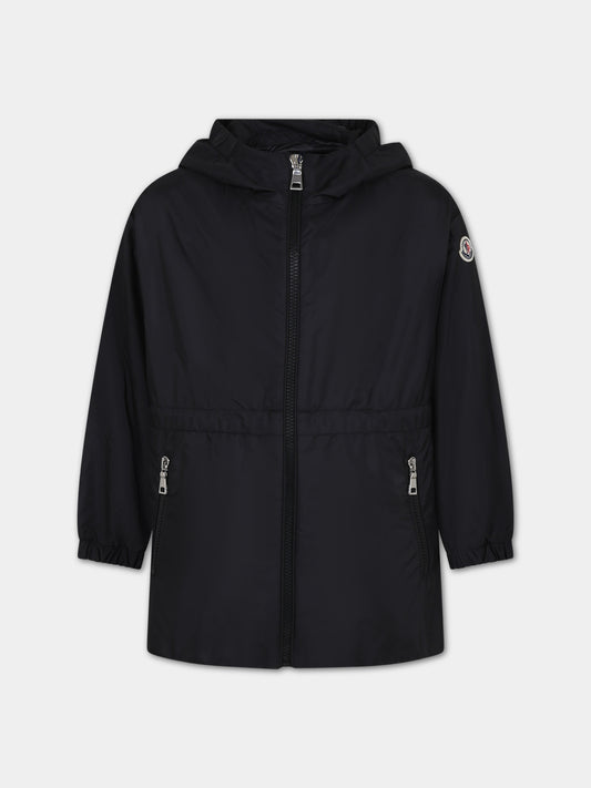Giacca a vento Wete nera per bambina con logo,Moncler Kids,954 1A00113 5968E 999
