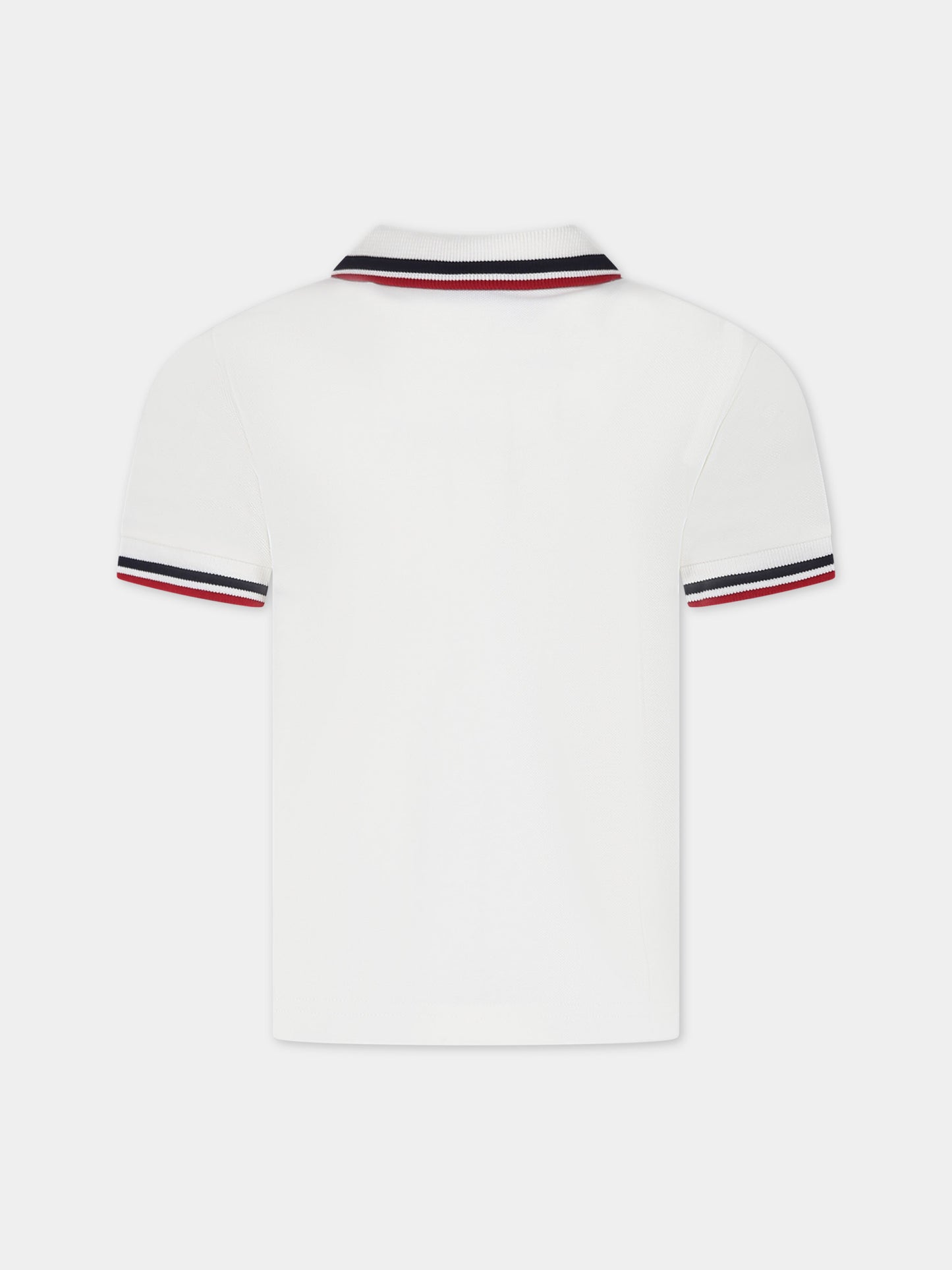 Polo bianca per bambino con logo,Moncler Kids,954 8A00012 8496W 034