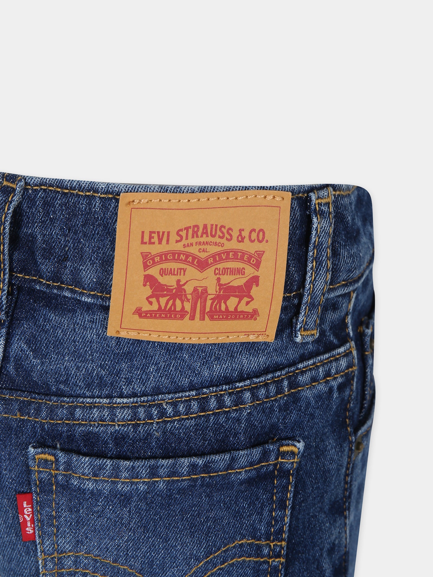 Shorts blu per bambina con logo,Levi's Kids,24SMLK3EK075 D9Q