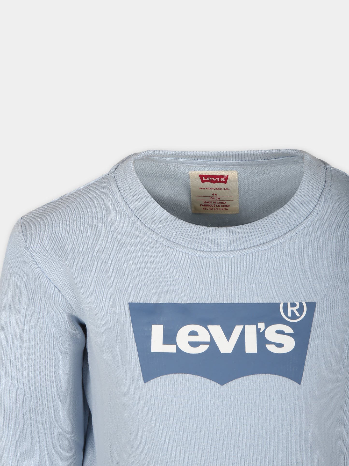 Felpa celeste per bambini con logo,Levi's Kids,24SMLK8E9078 BI9