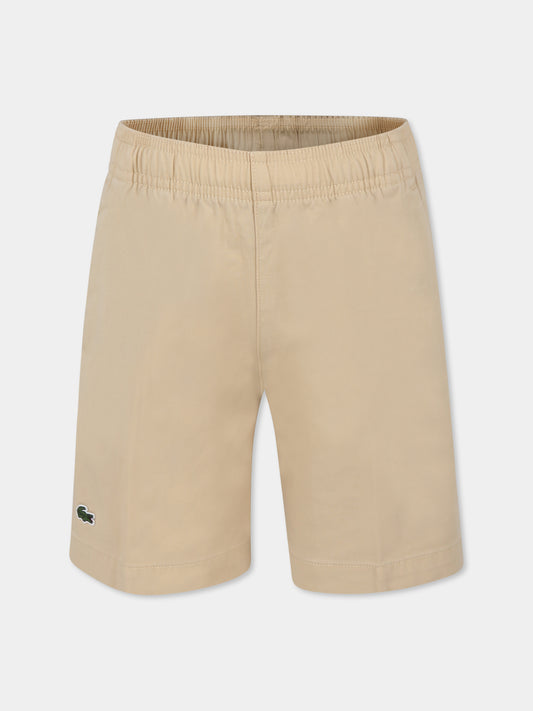 Shorts beige per bambino con coccodrillo,Lacoste,FJ5242 IXQ