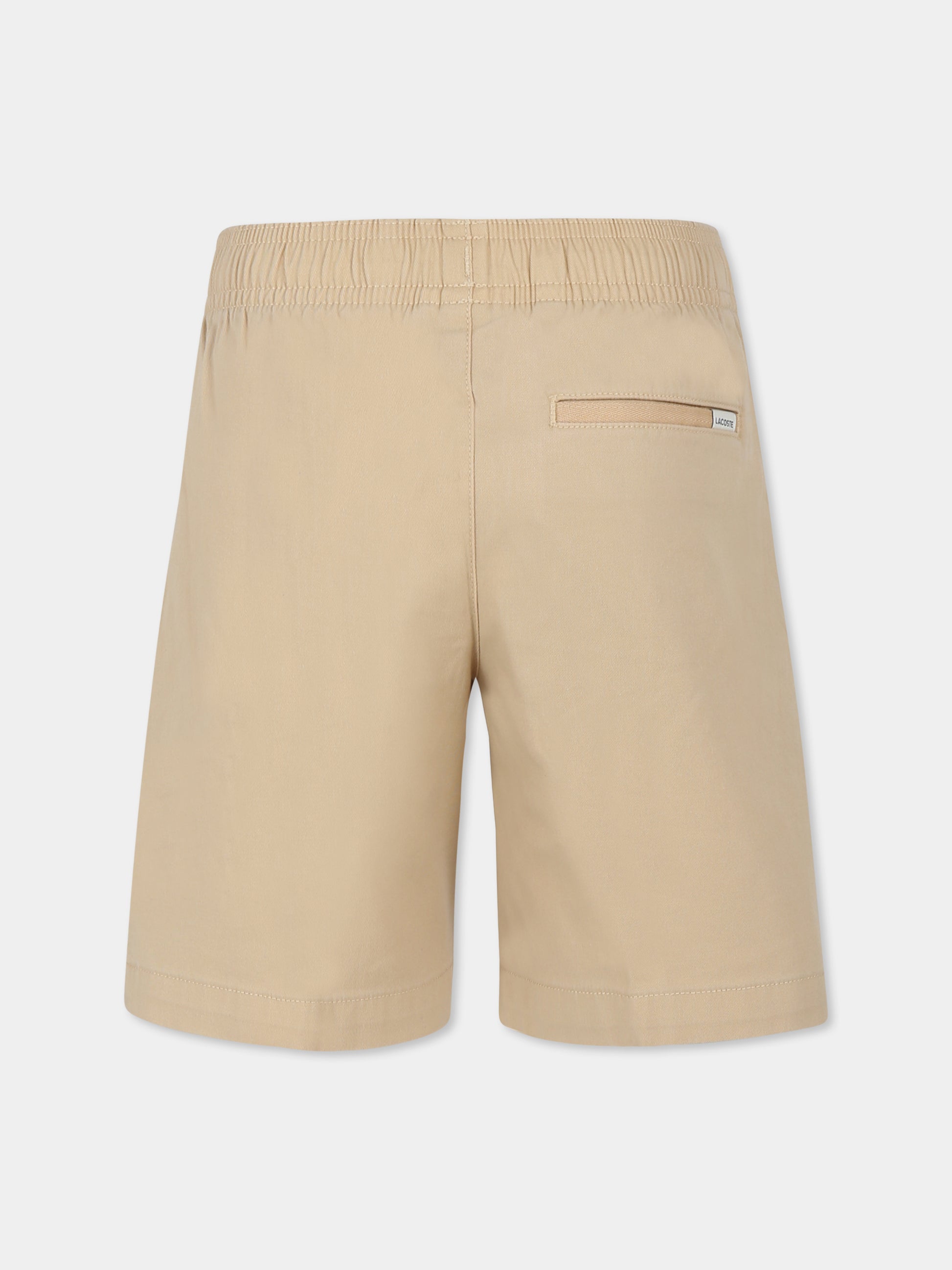 Shorts beige per bambino con coccodrillo,Lacoste,FJ5242 IXQ