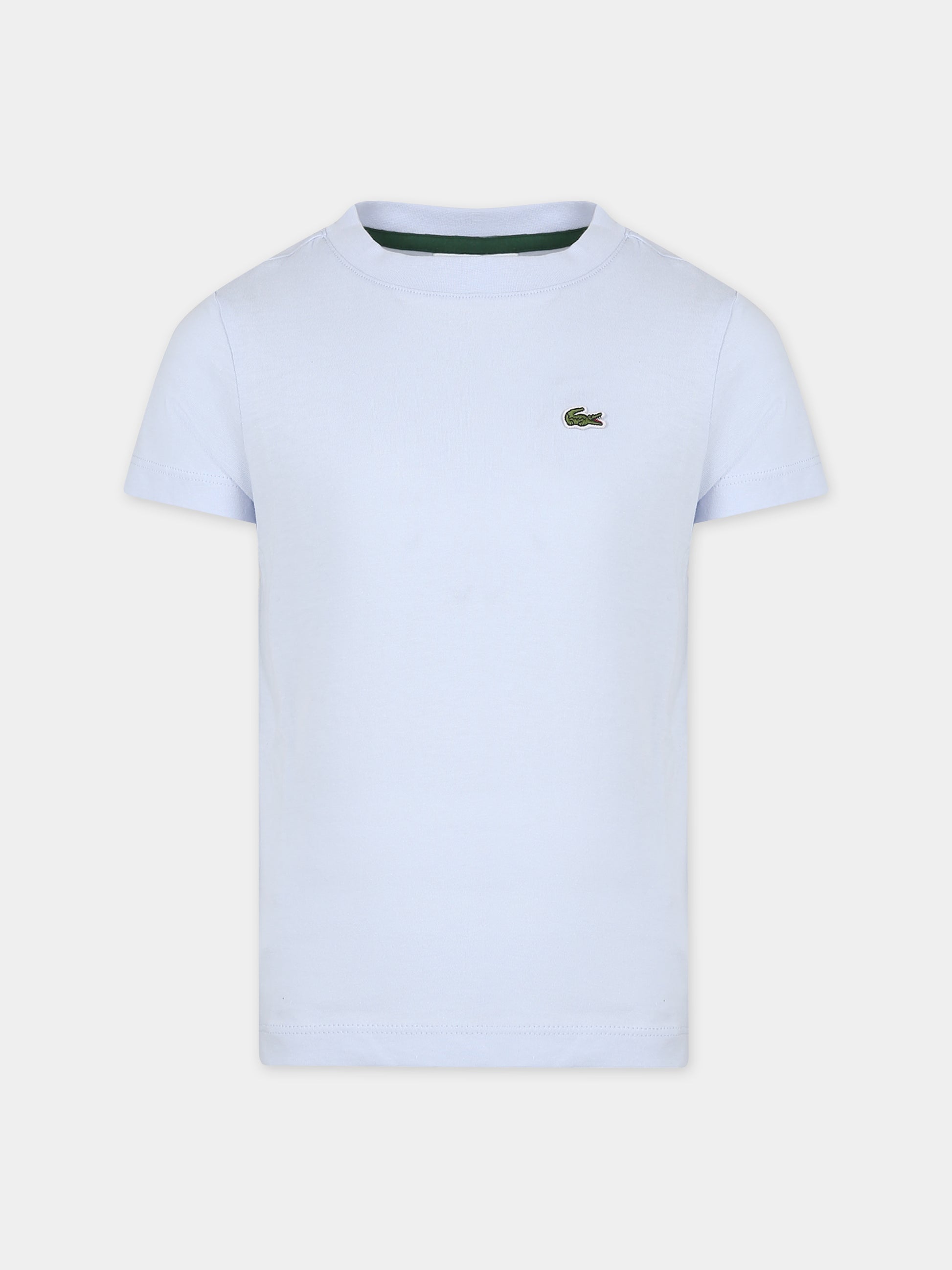 T-shirt celeste per bambino con coccodrillo,Lacoste,TJ1122 J2G