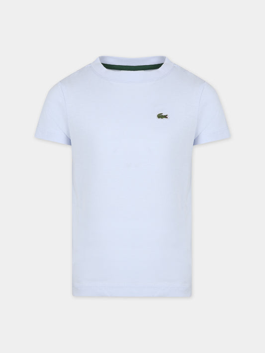 T-shirt celeste per bambino con coccodrillo,Lacoste,TJ1122 J2G