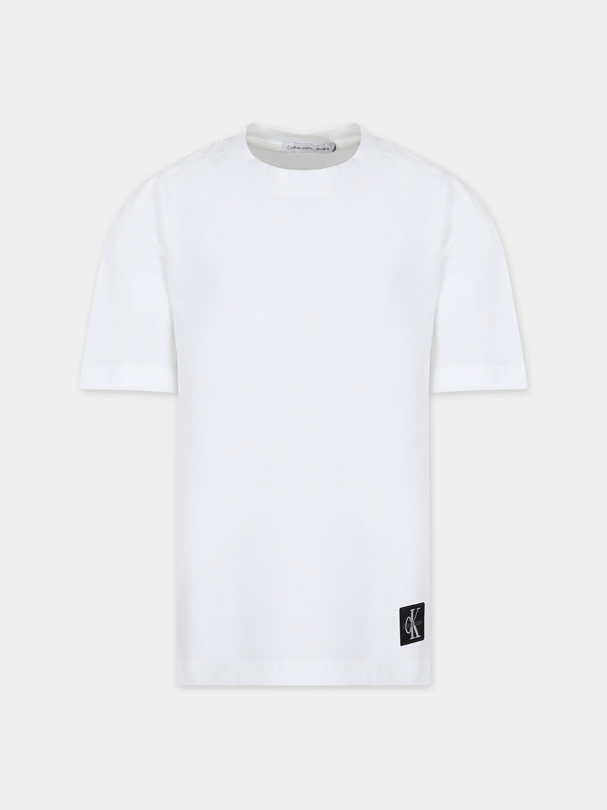 T-shirt bianca per bambino con logo,Calvin Klein Kids,24SMCKIB0IB02029 YAF