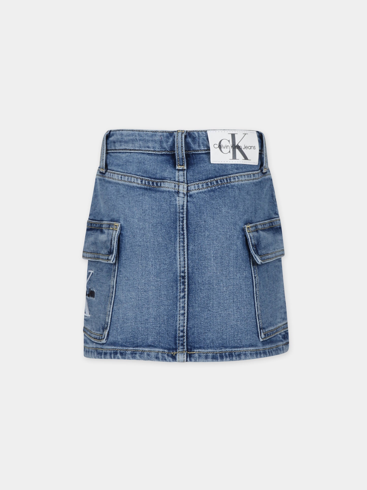 Gonna casual in denim per bambina,Calvin Klein Kids,24SMCKIG0IG02385 1A4