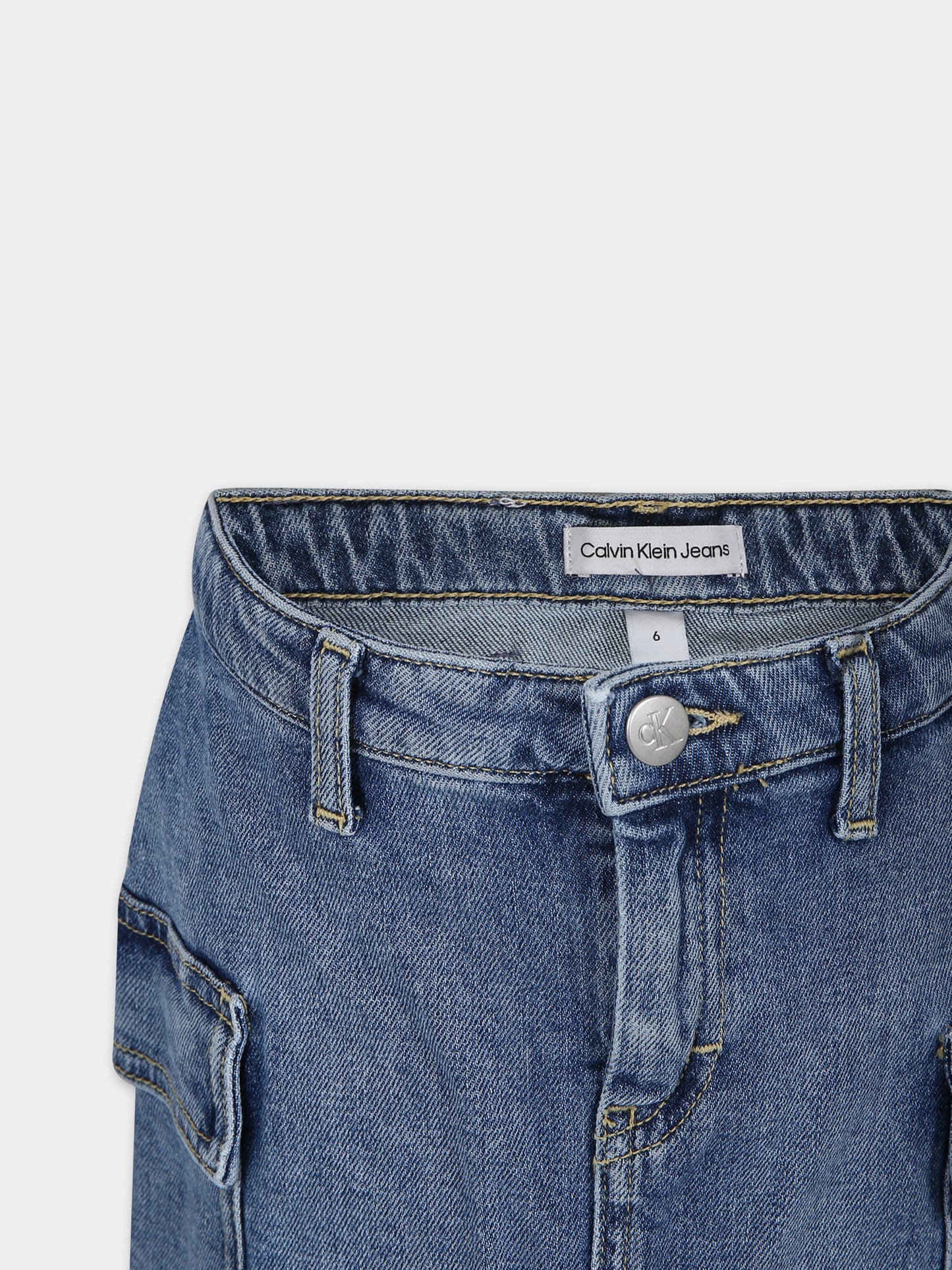 Gonna casual in denim per bambina,Calvin Klein Kids,24SMCKIG0IG02385 1A4
