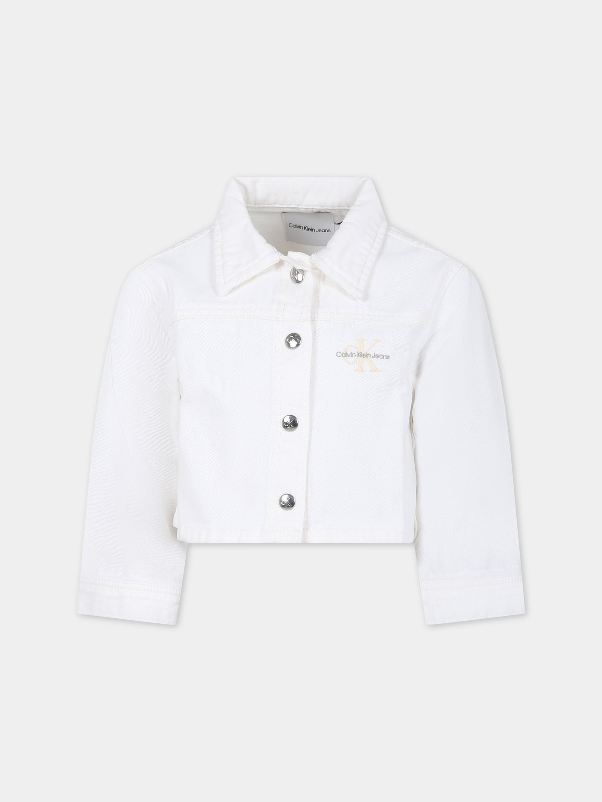 Giubbotto di jeans per bambina con logo,Calvin Klein Kids,24SMCKIG0IG02390J 1CD