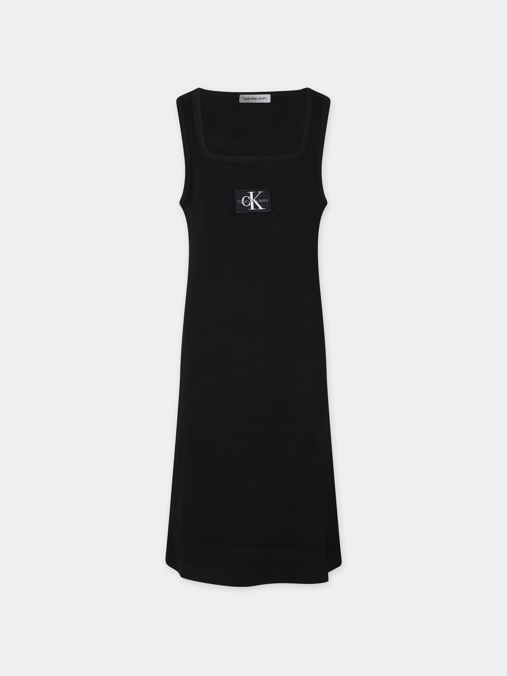 Vestito nero per bambina con logo,Calvin Klein Kids,24SMCKIG0IG02471T BEH